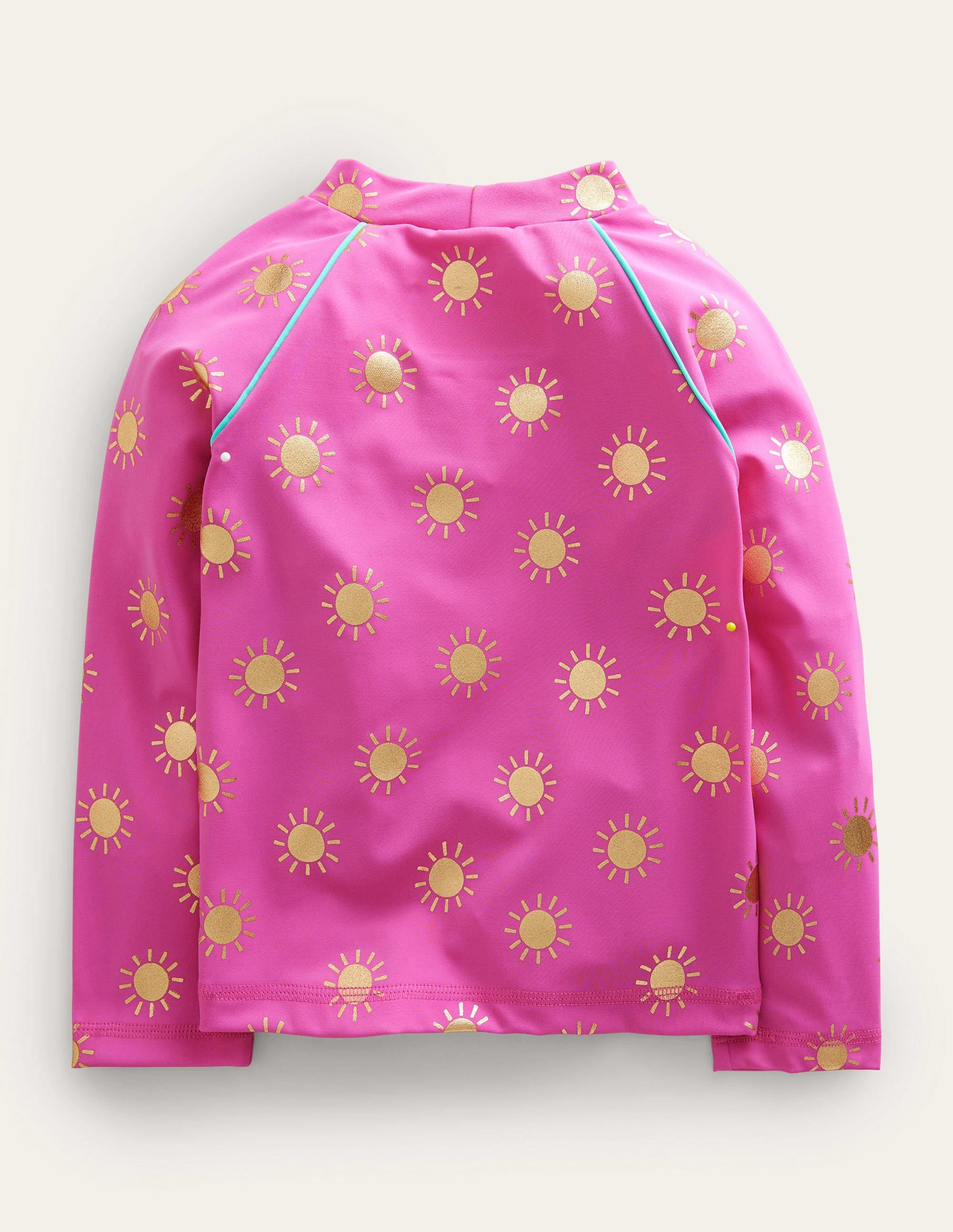 Patterned Rash Vest-Tickled Pink Gold Foil Suns - Image 2