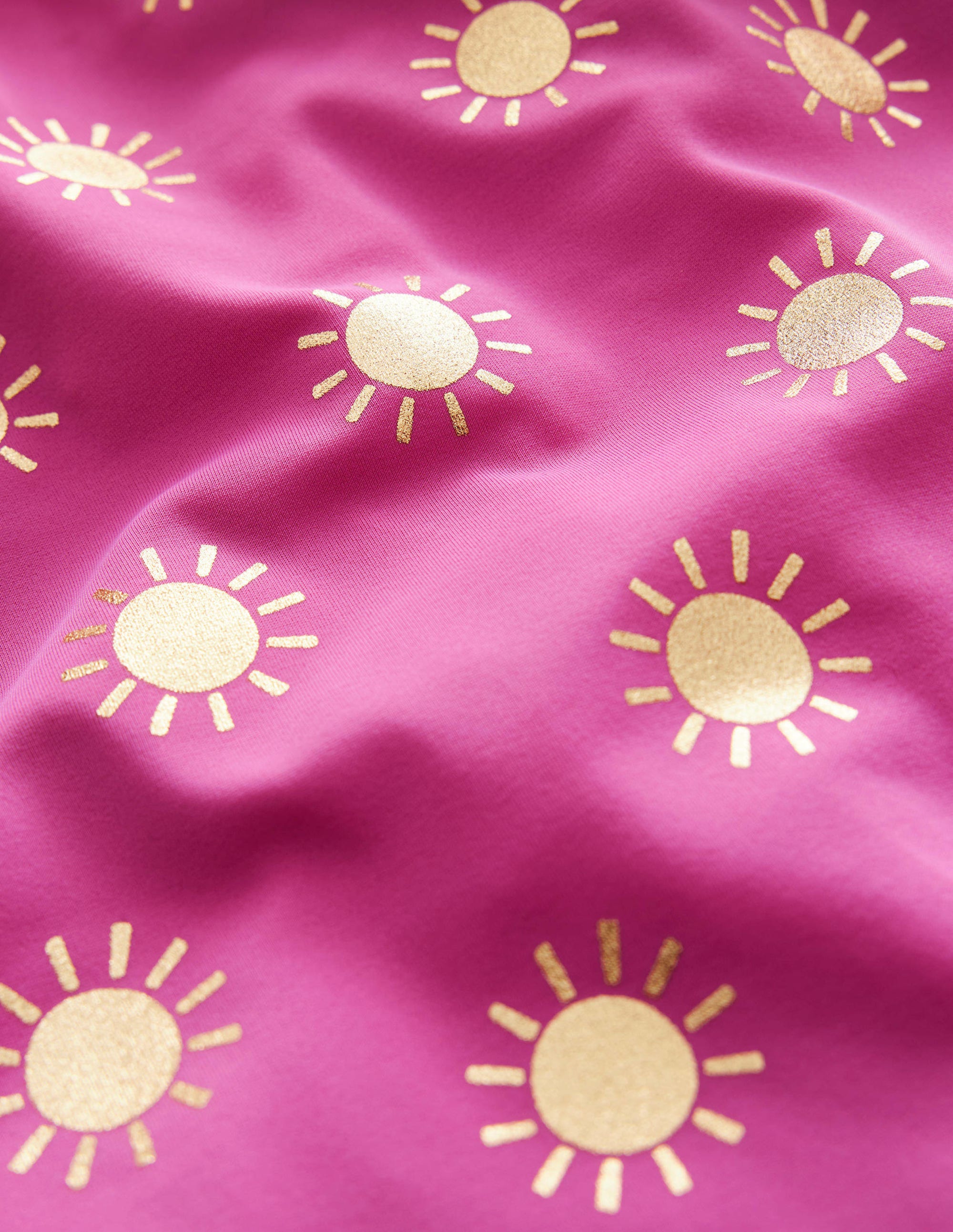 Patterned Rash Vest-Tickled Pink Gold Foil Suns - Image 3