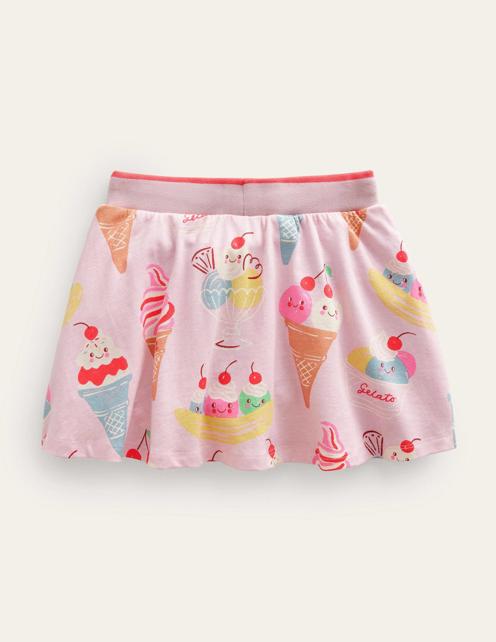 Printed Jersey Skort-Pink Ice Creams-2