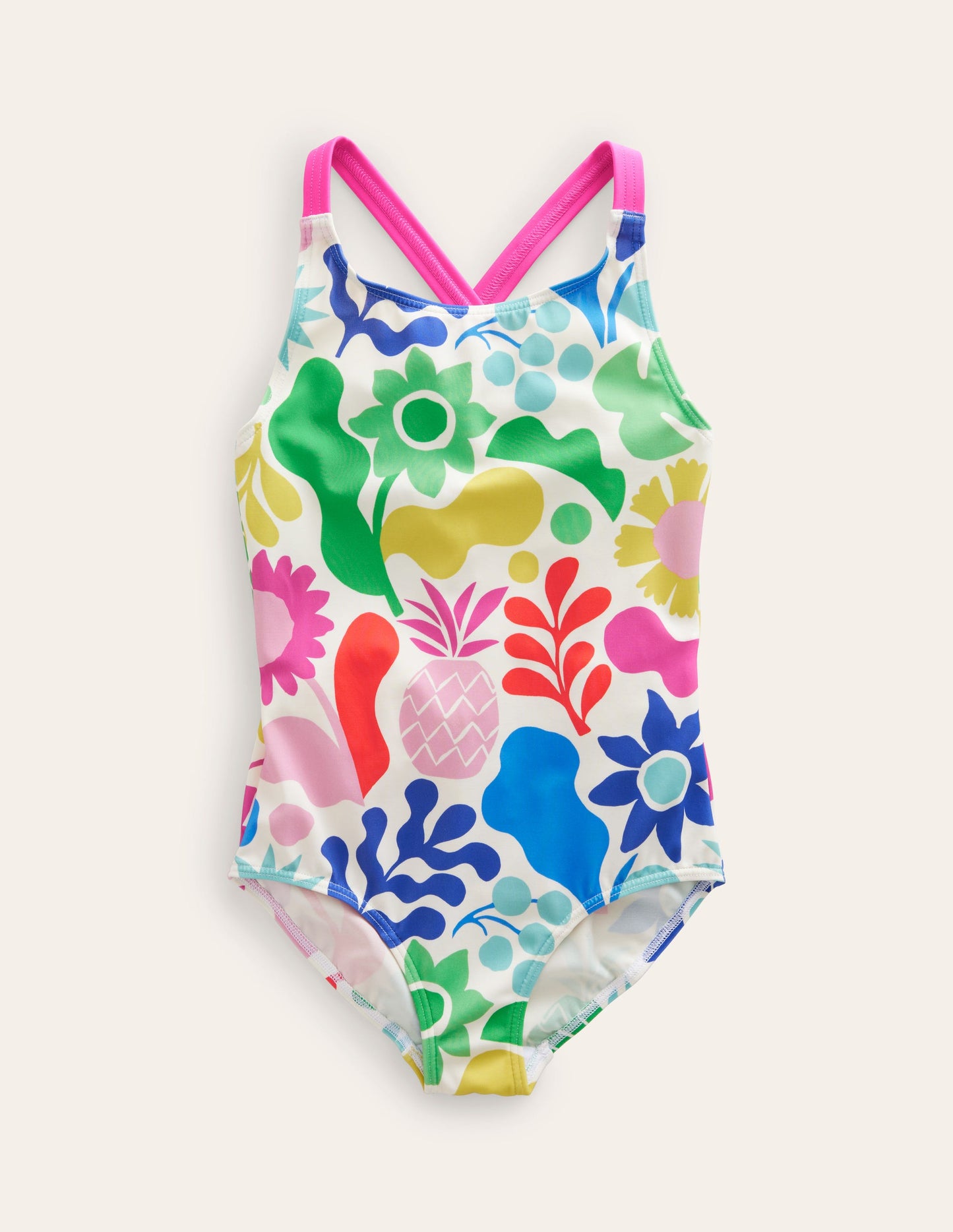 Cross-back Printed Swimsuit-Multi Geo
