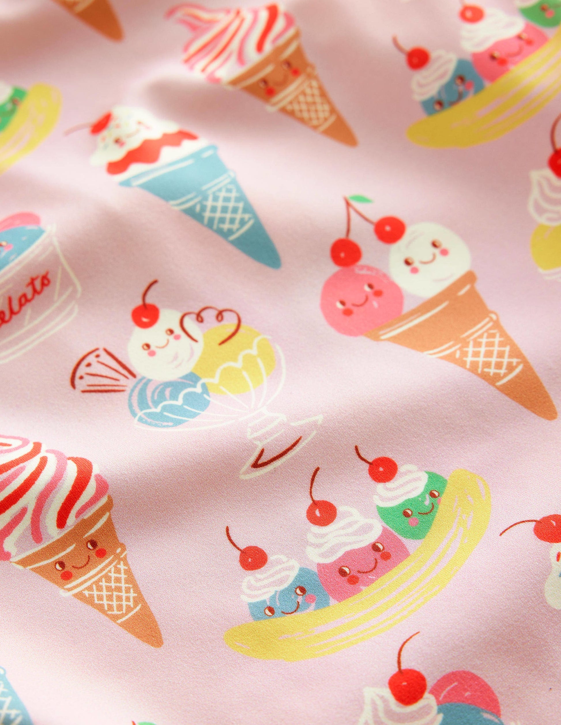 Cross-back Printed Swimsuit-Pink Tourmaline Ice Cream-3