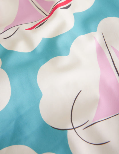 Cross-back Printed Swimsuit-Yacht Print-3