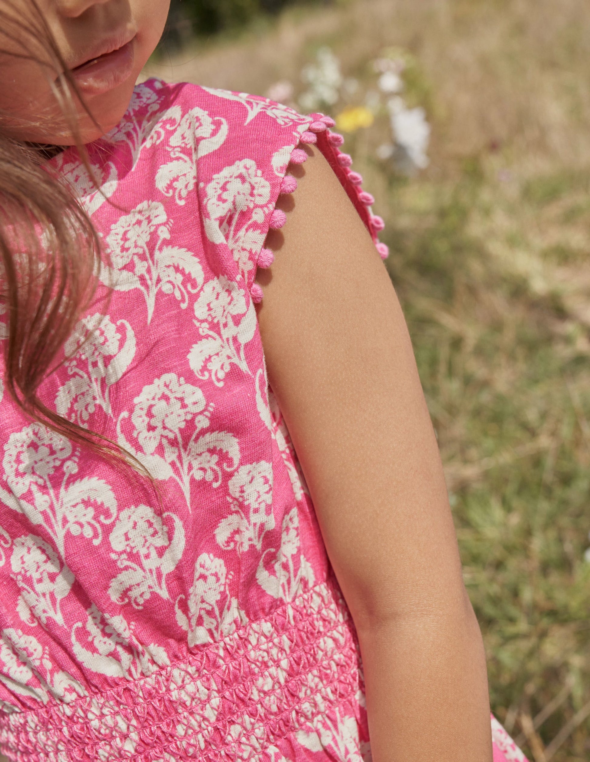 Printed Holiday Dress-Plum Blossom Floral Stamp-5