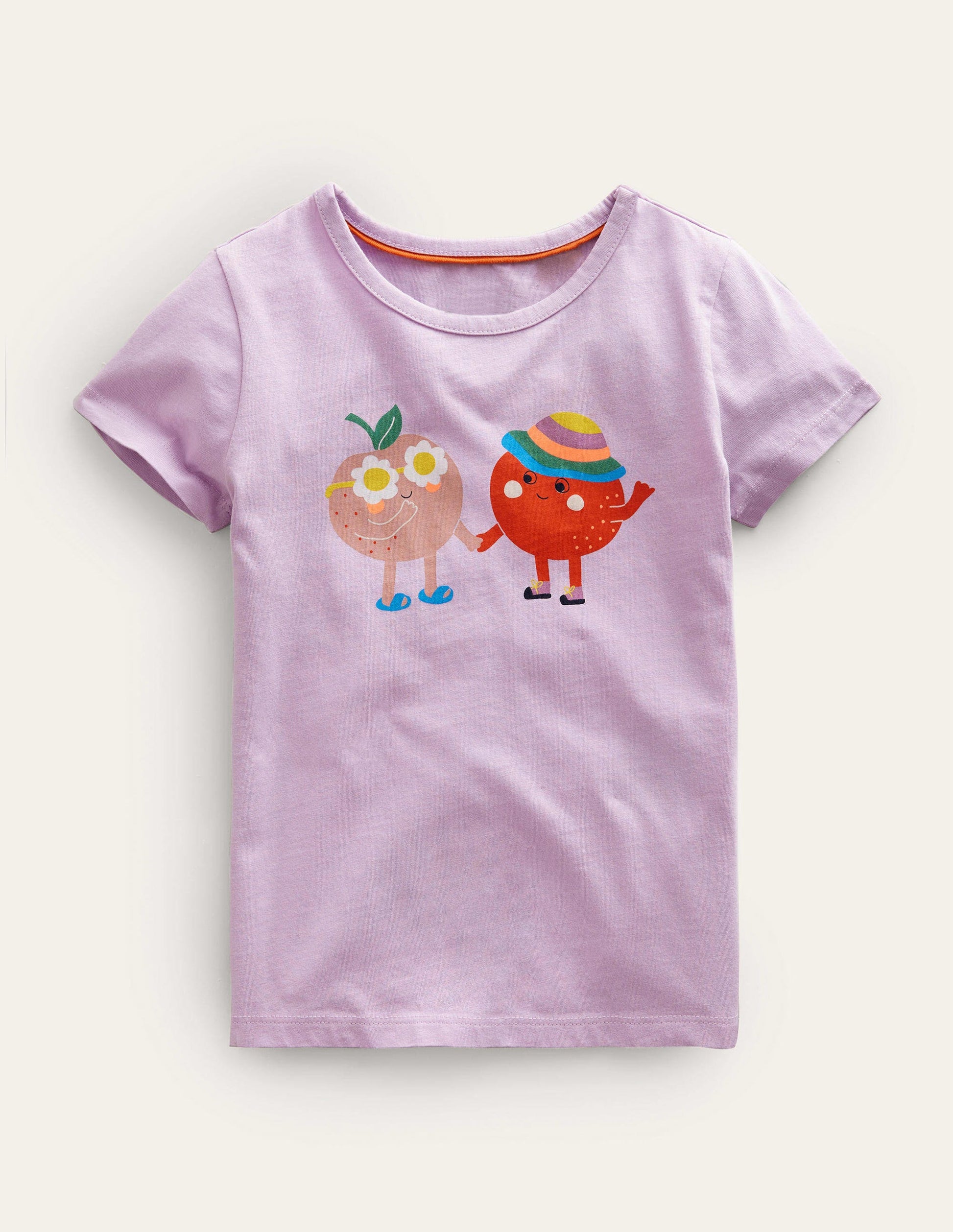 Printed Graphic T-Shirt-Sweet Pea Purple Peaches-1