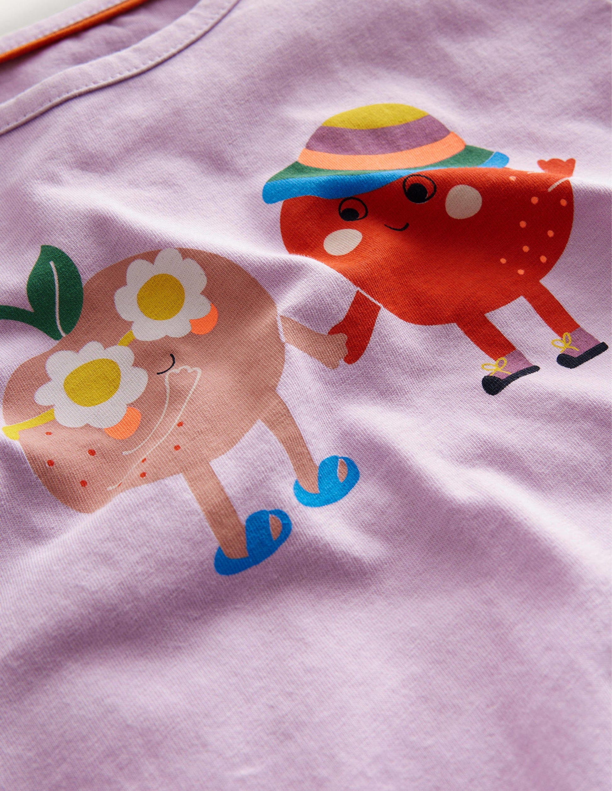 Printed Graphic T-Shirt-Sweet Pea Purple Peaches-3