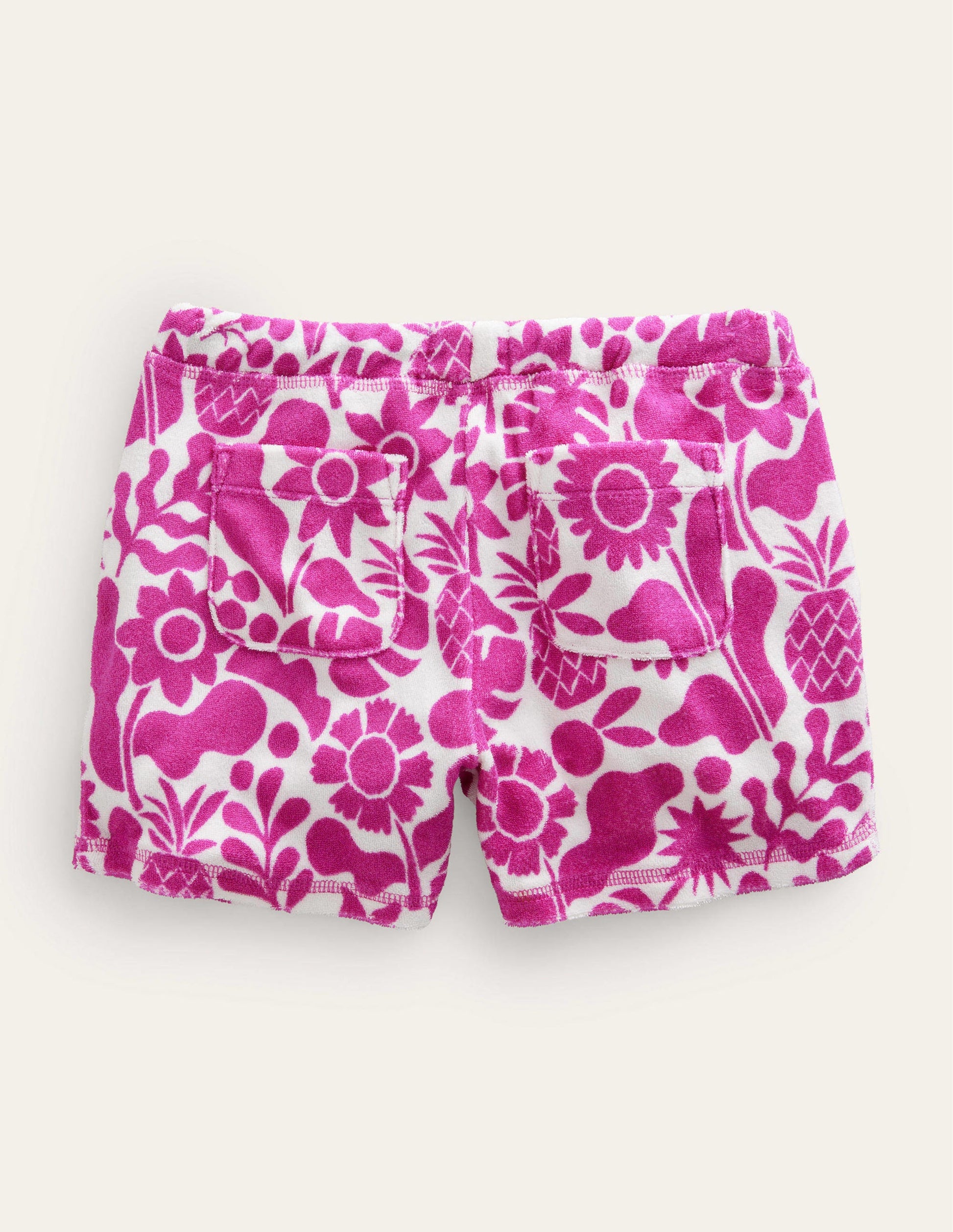 Printed Towelling Shorts-Amazing Pink Holiday Floral-2