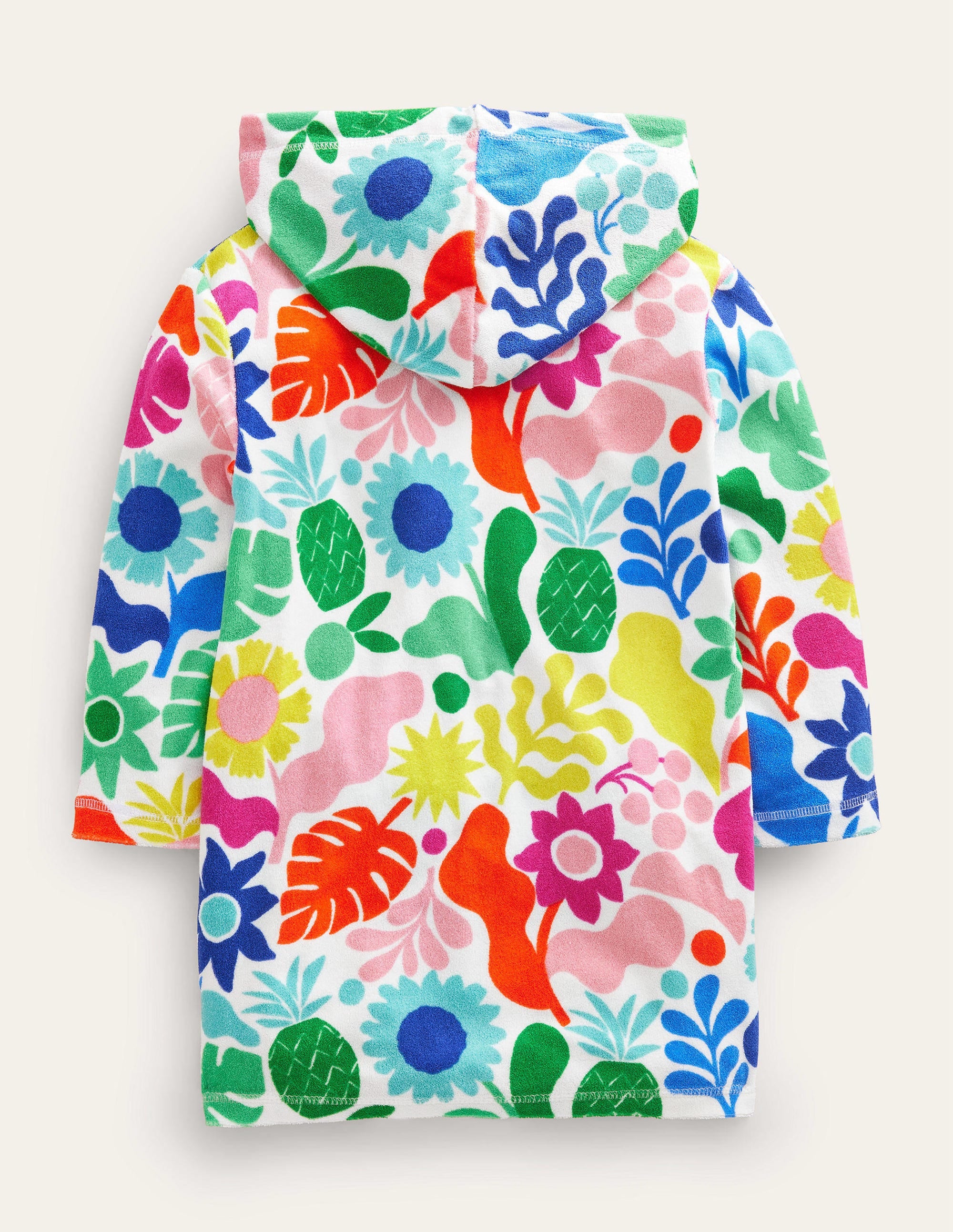 Pattern Towelling Beach Dress-Multi Holiday Foral - Image 2