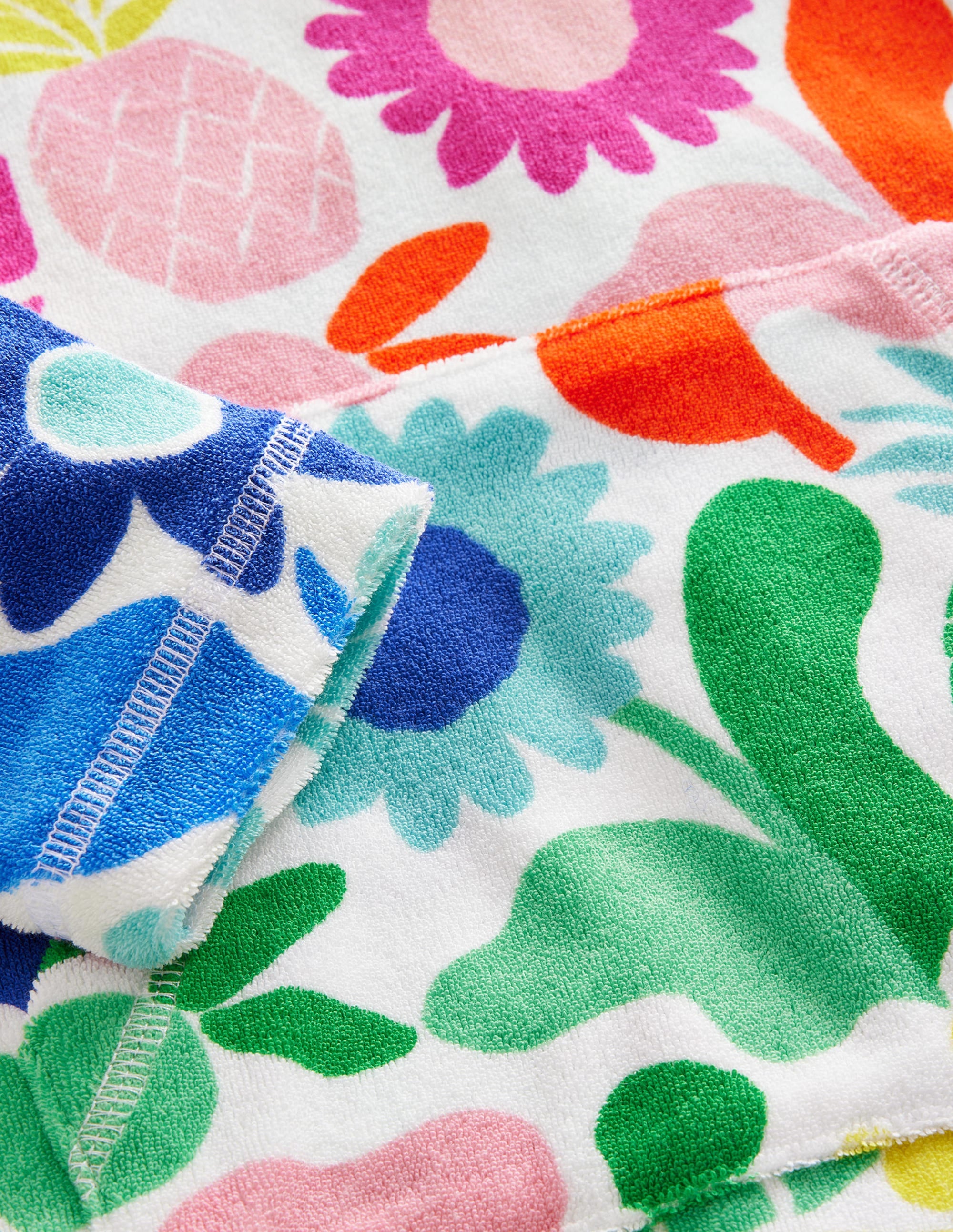 Pattern Towelling Beach Dress-Multi Holiday Foral - Image 3