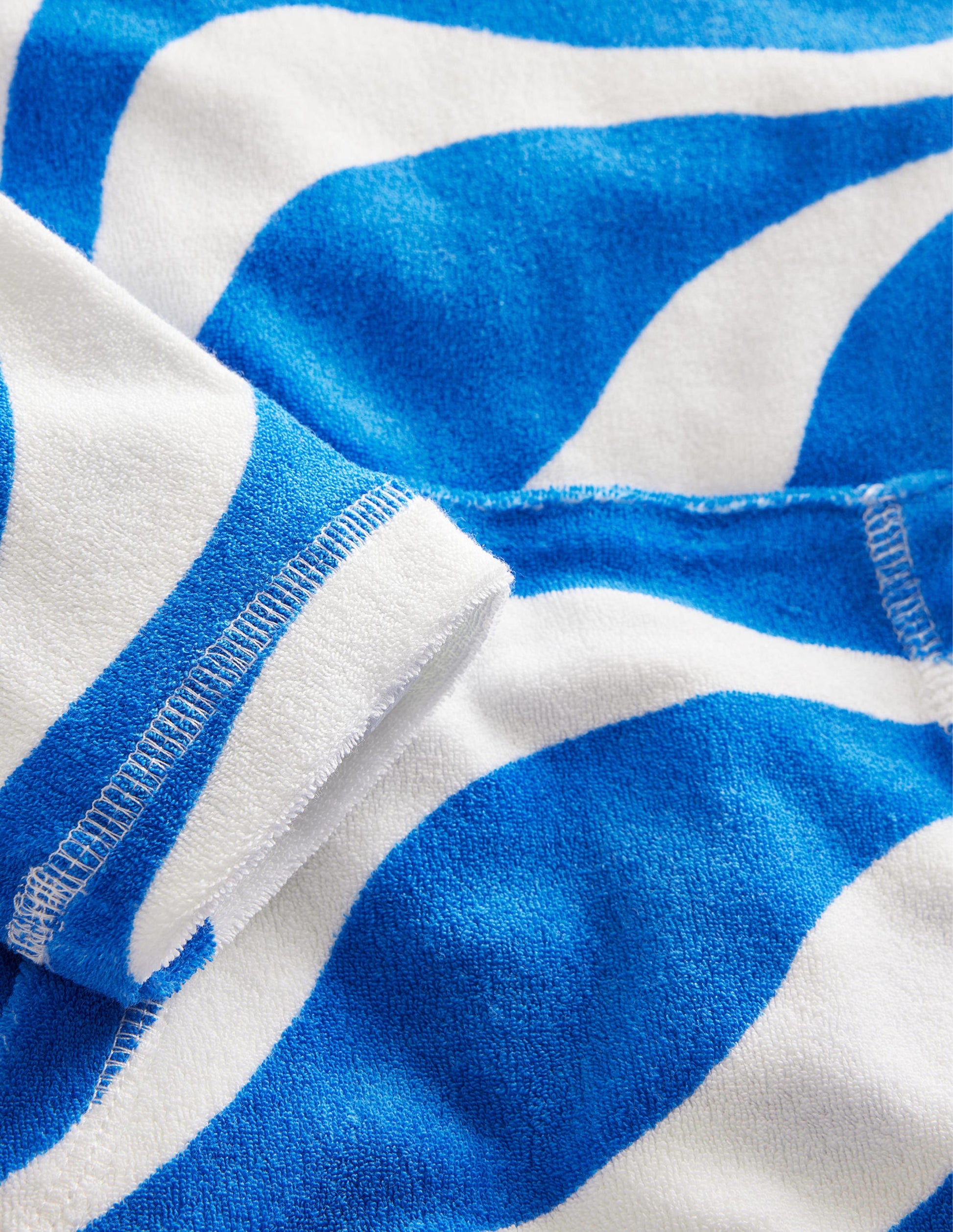 Pattern Towelling Beach Dress-Cabana Blue Waves-3