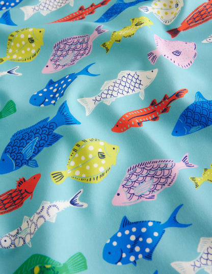 Flutter Sleeve Swimsuit-Aqua Sea Multi Fish-3