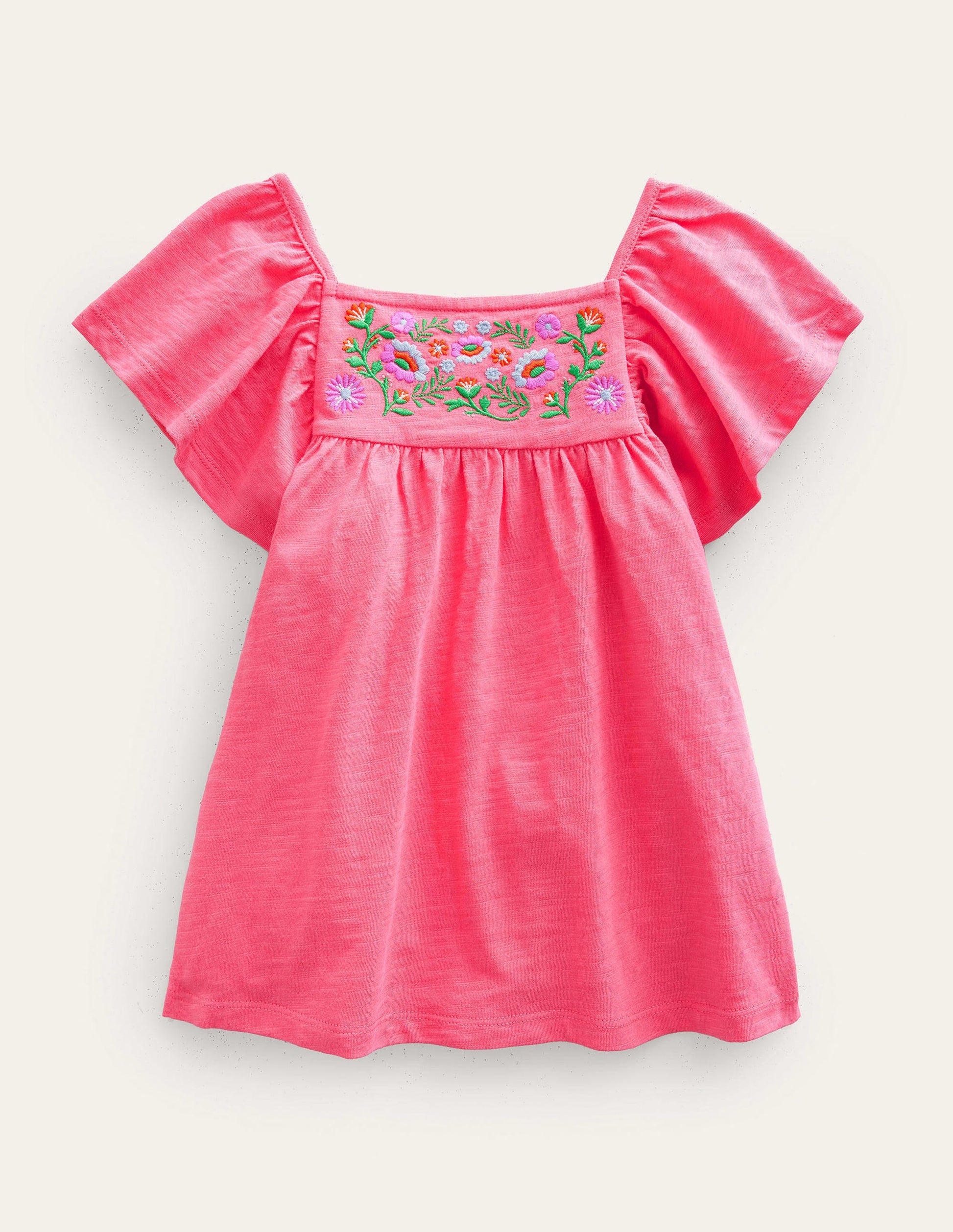 Embroidered Jersey Top-Lollipop Pink-1