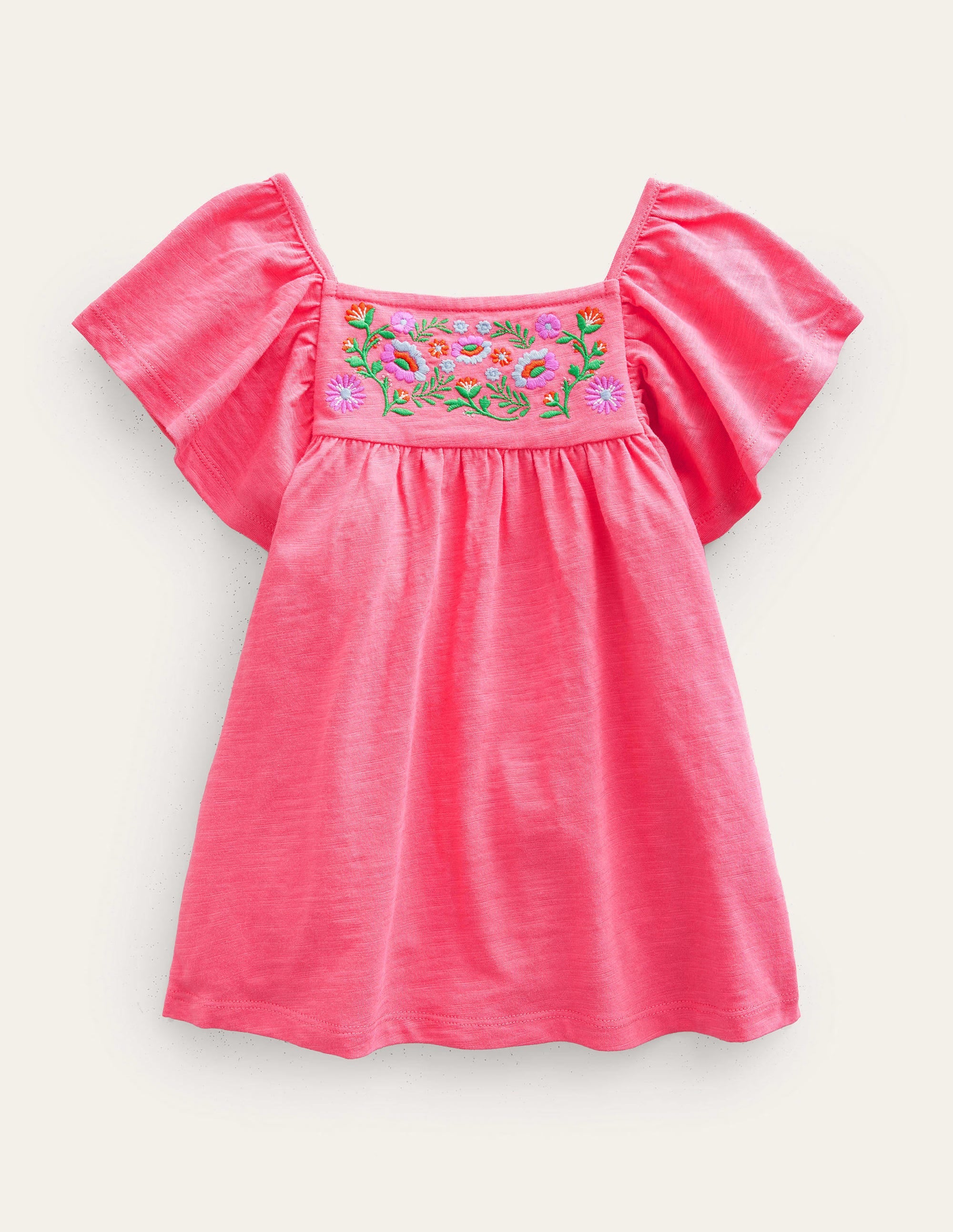 Embroidered Jersey Top-Lollipop Pink - Image 1