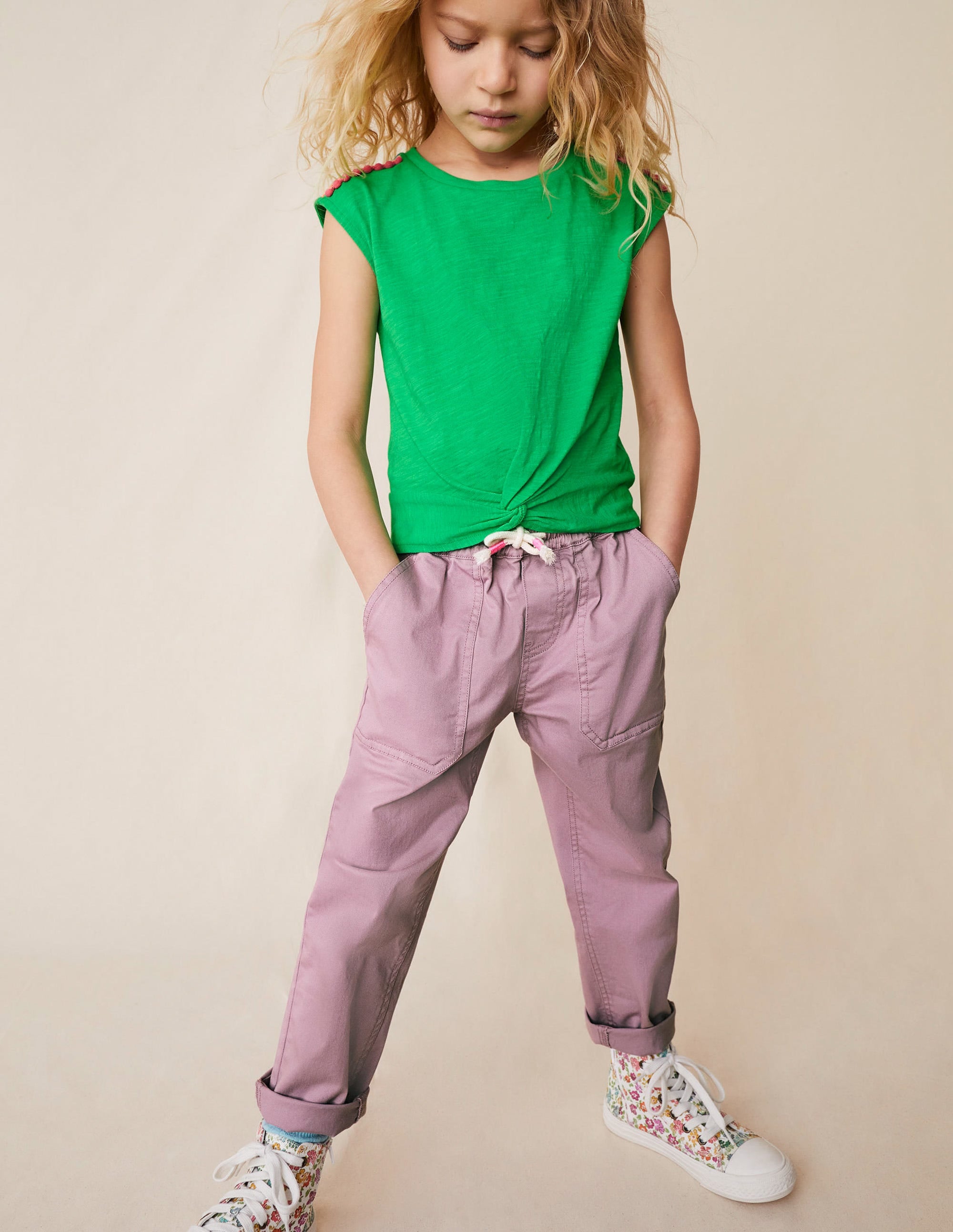 Pull-On Twill Trousers-Soft Bluebell - Image 4