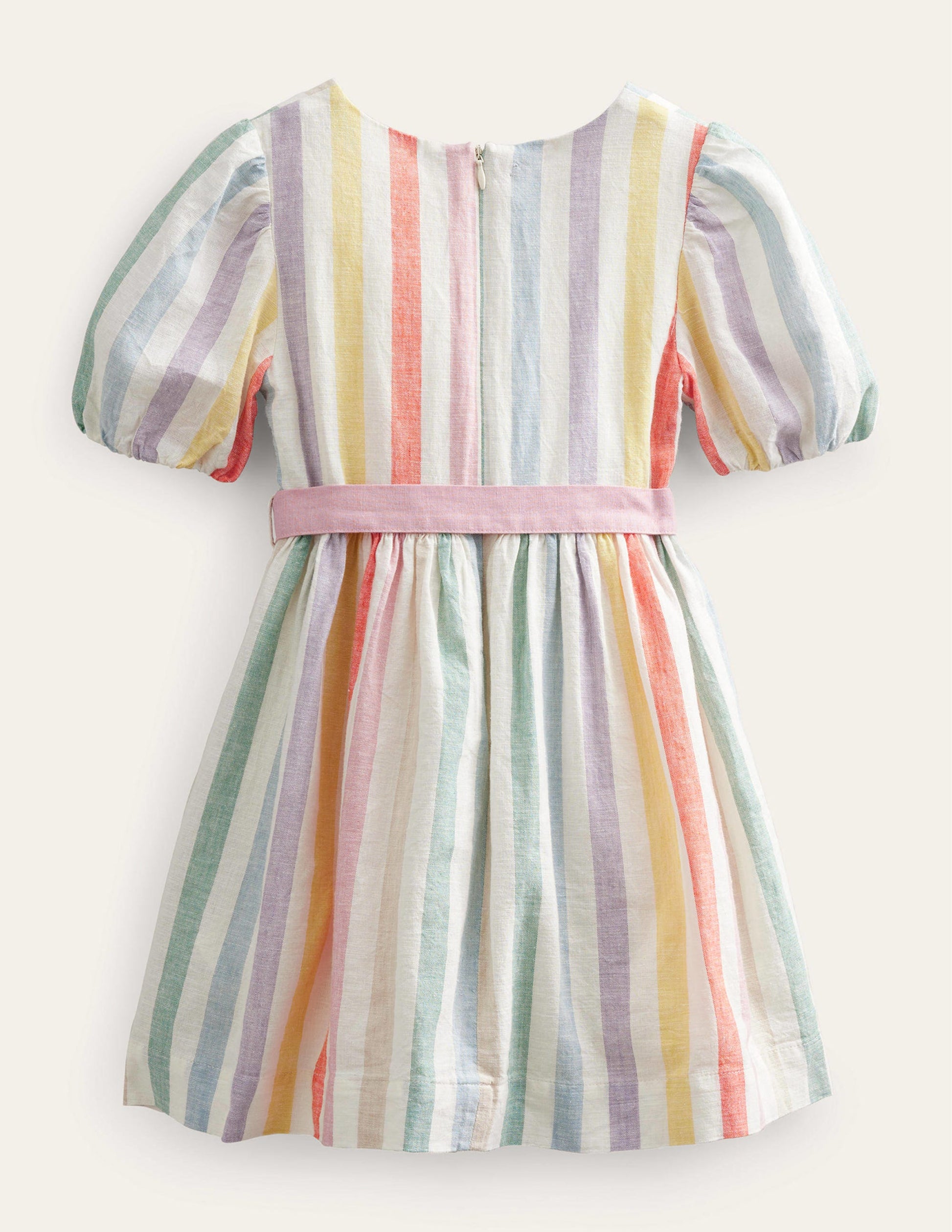 Cotton Linen Vintage Dress-Buttercup and Csarite Rainbow-2