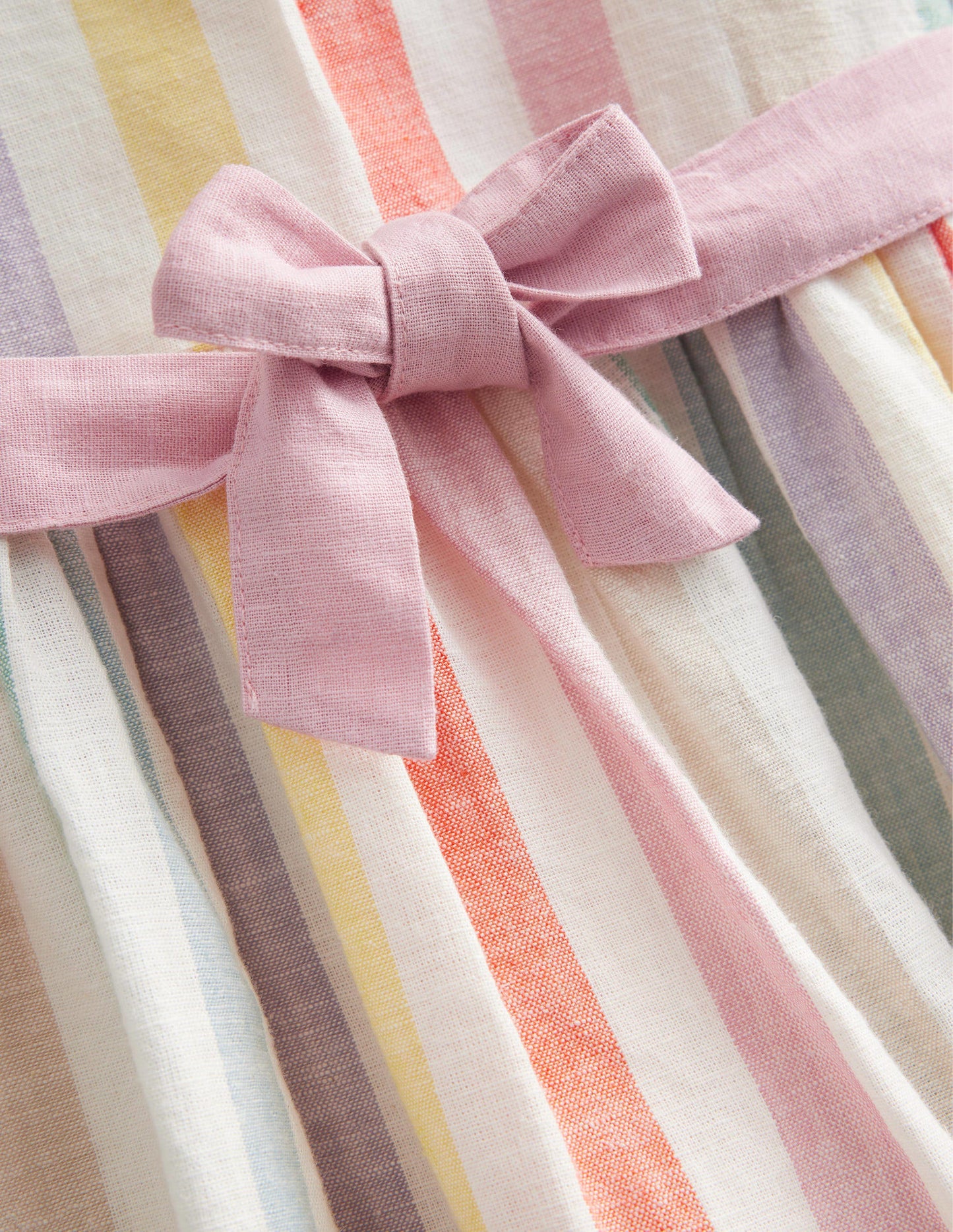 Cotton Linen Vintage Dress-Buttercup and Csarite Rainbow