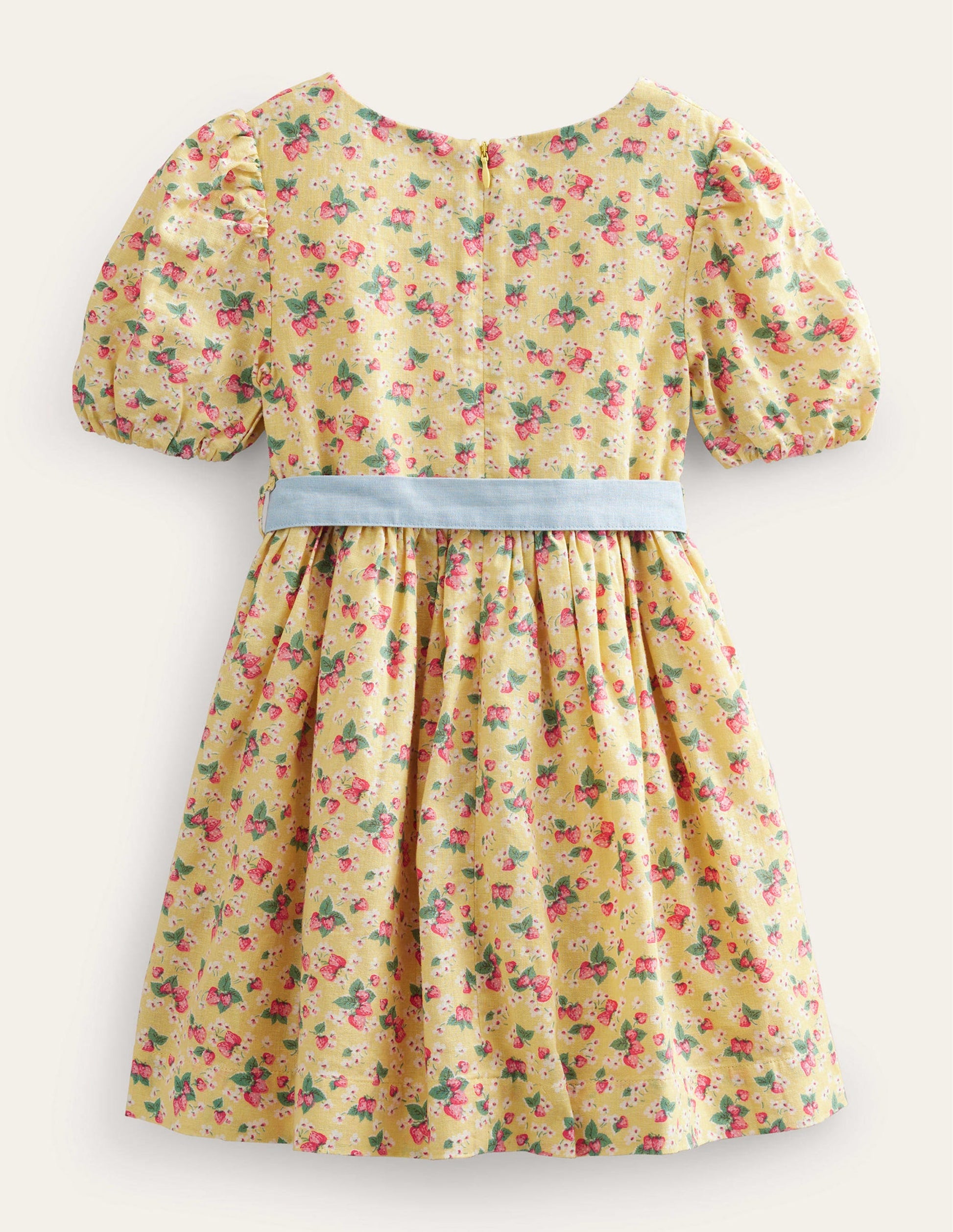 Cotton Linen Vintage Dress-Buttercup Strawberry Ditsy-2