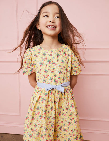 Cotton Linen Vintage Dress-Buttercup Strawberry Ditsy-4
