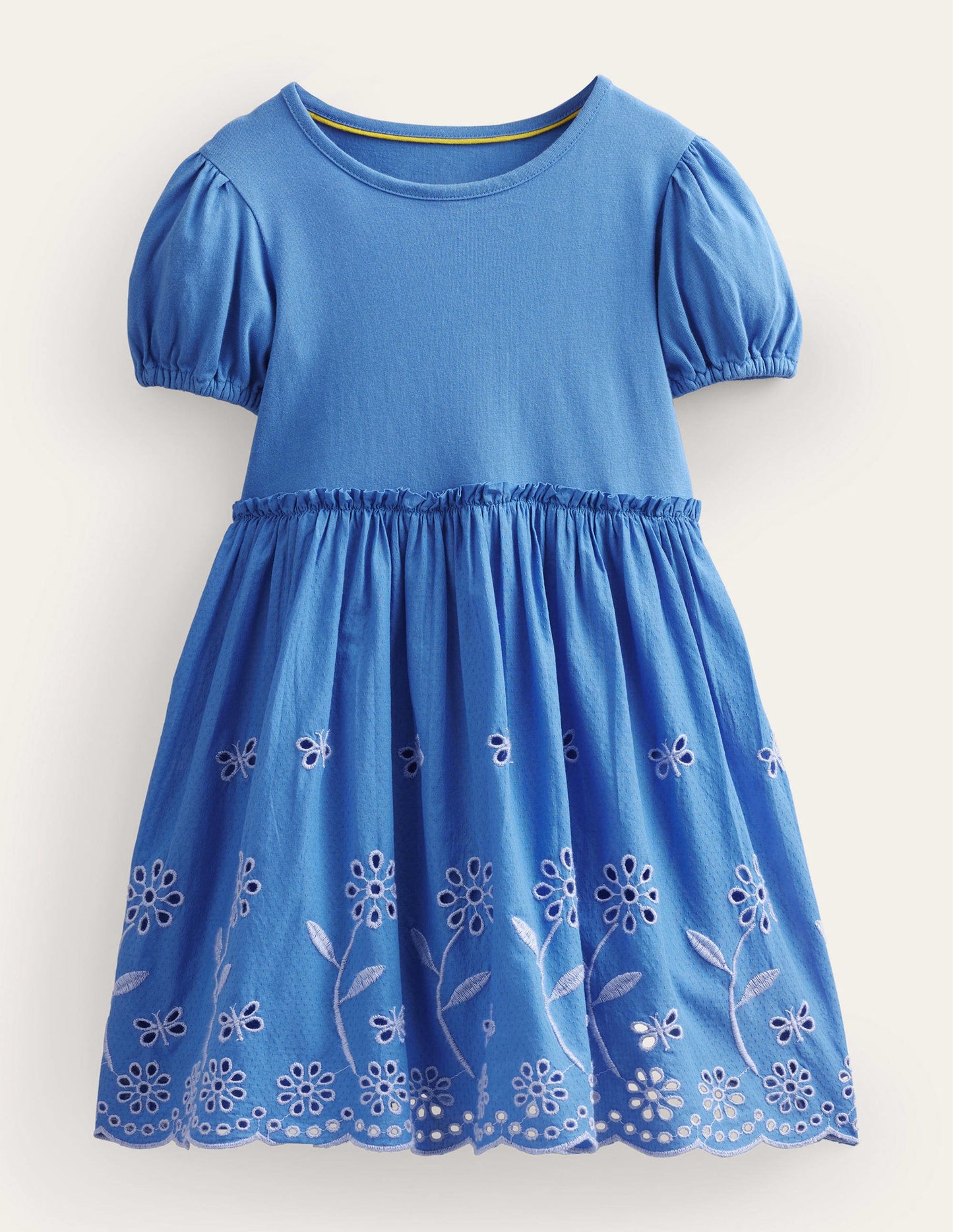Broderie Twirly Dress-Penzance Blue