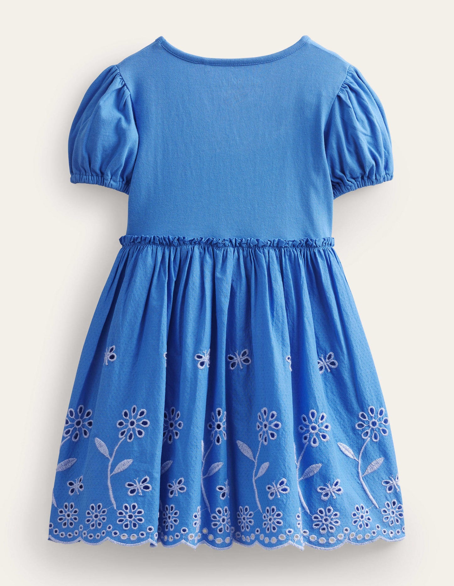 Broderie Twirly Dress-Penzance Blue