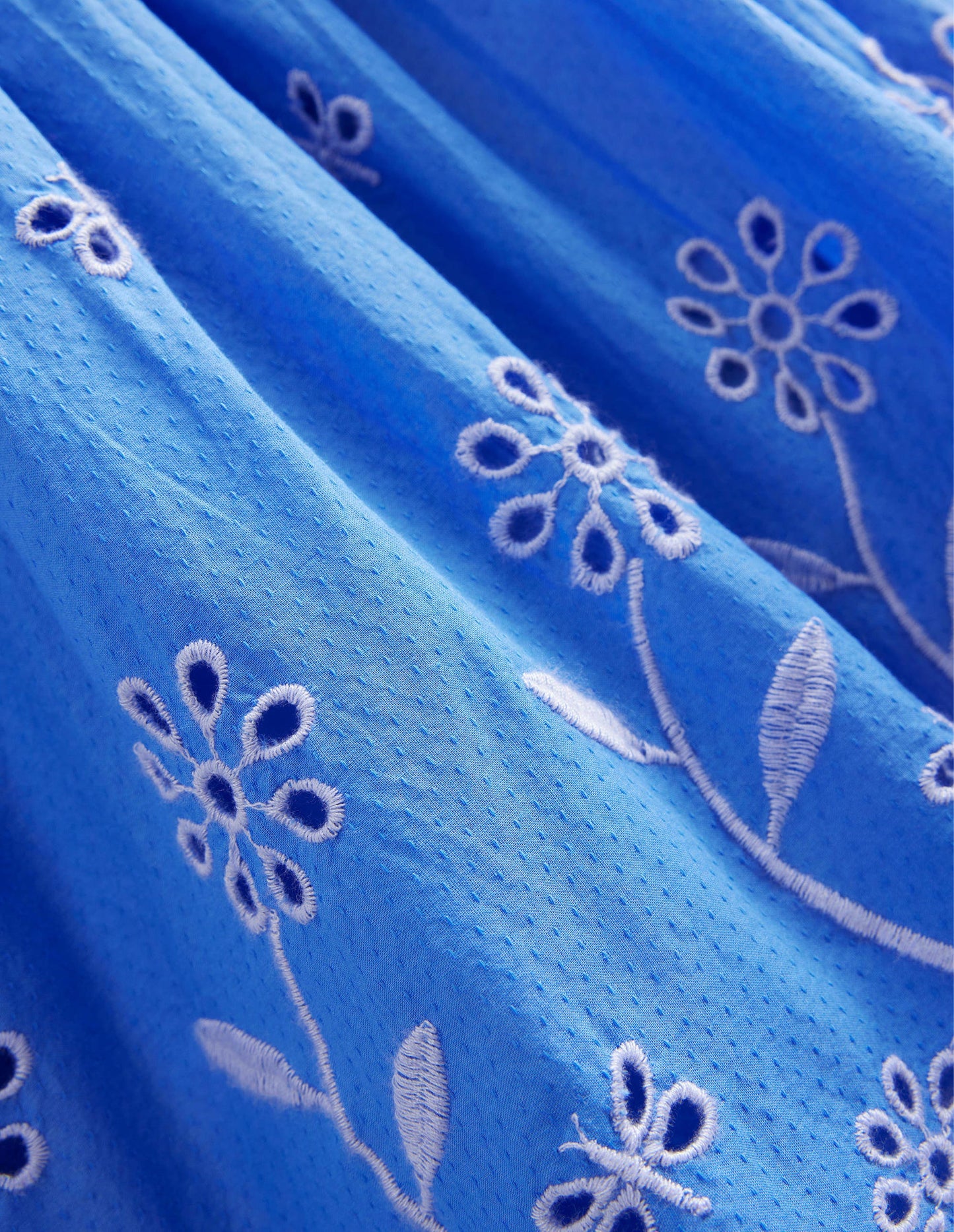 Broderie Twirly Dress-Penzance Blue