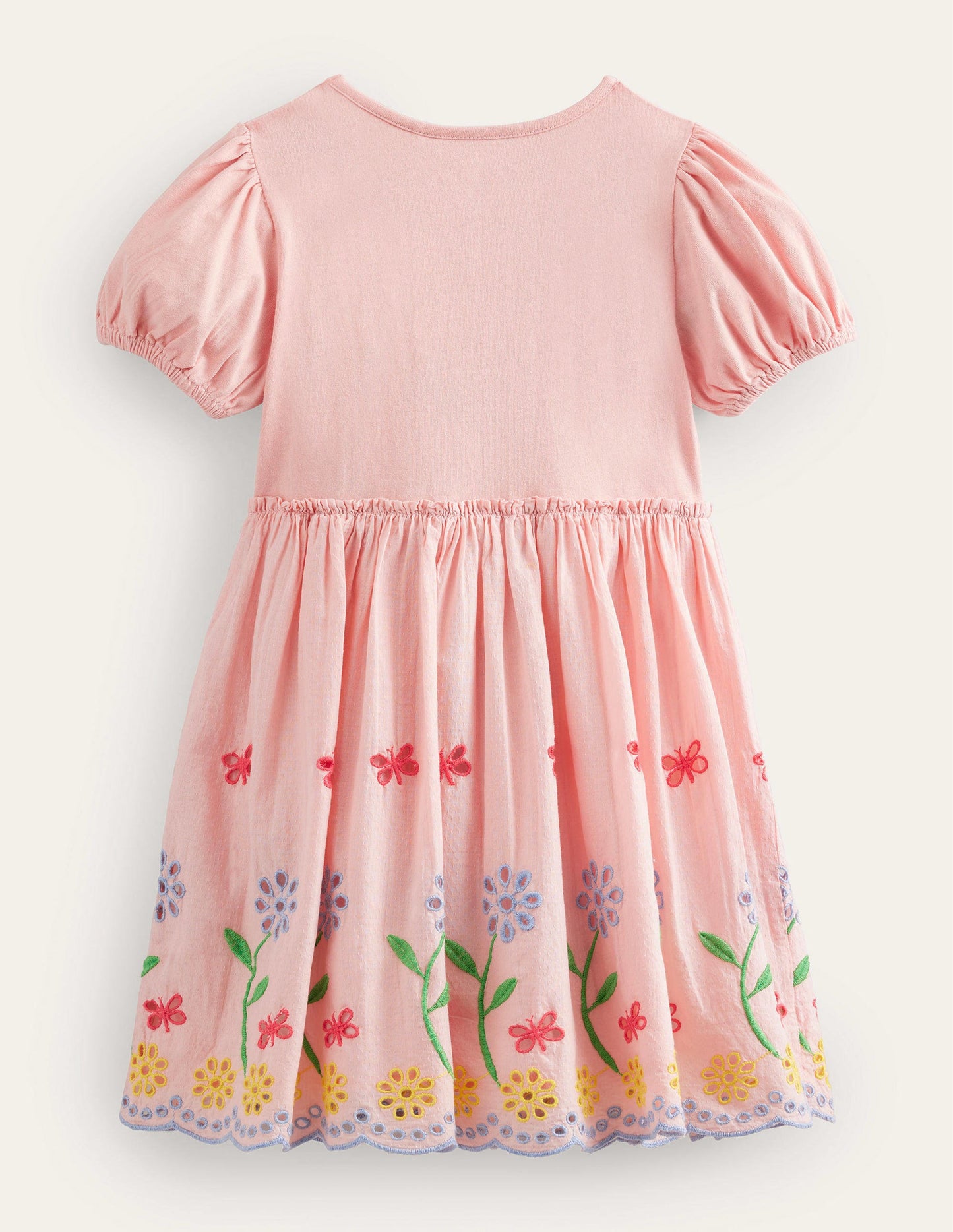Broderie Twirly Dress-Pale Pink