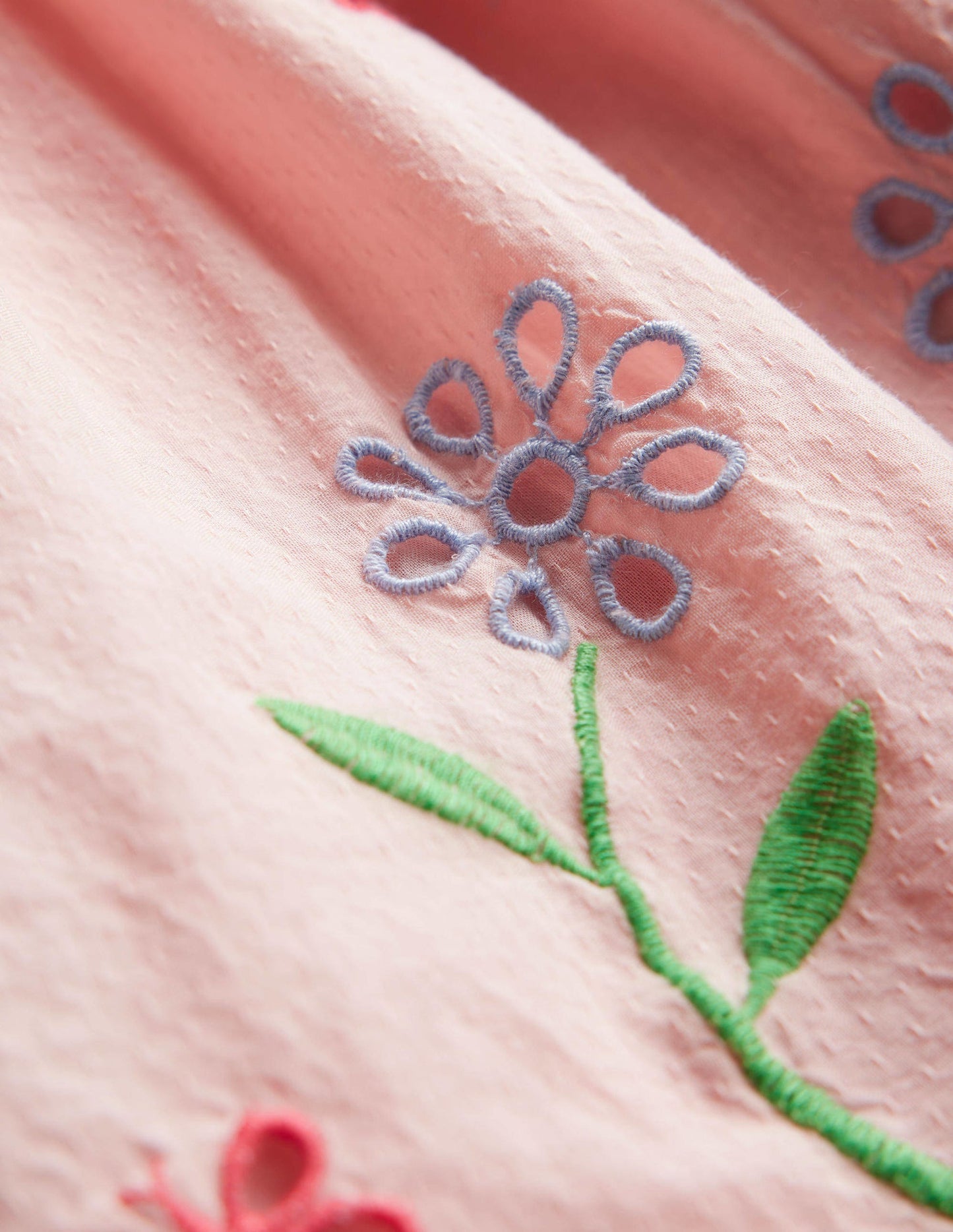 Broderie Twirly Dress-Pale Pink