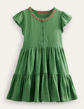 Jersey Twirly Dress-Safari Green