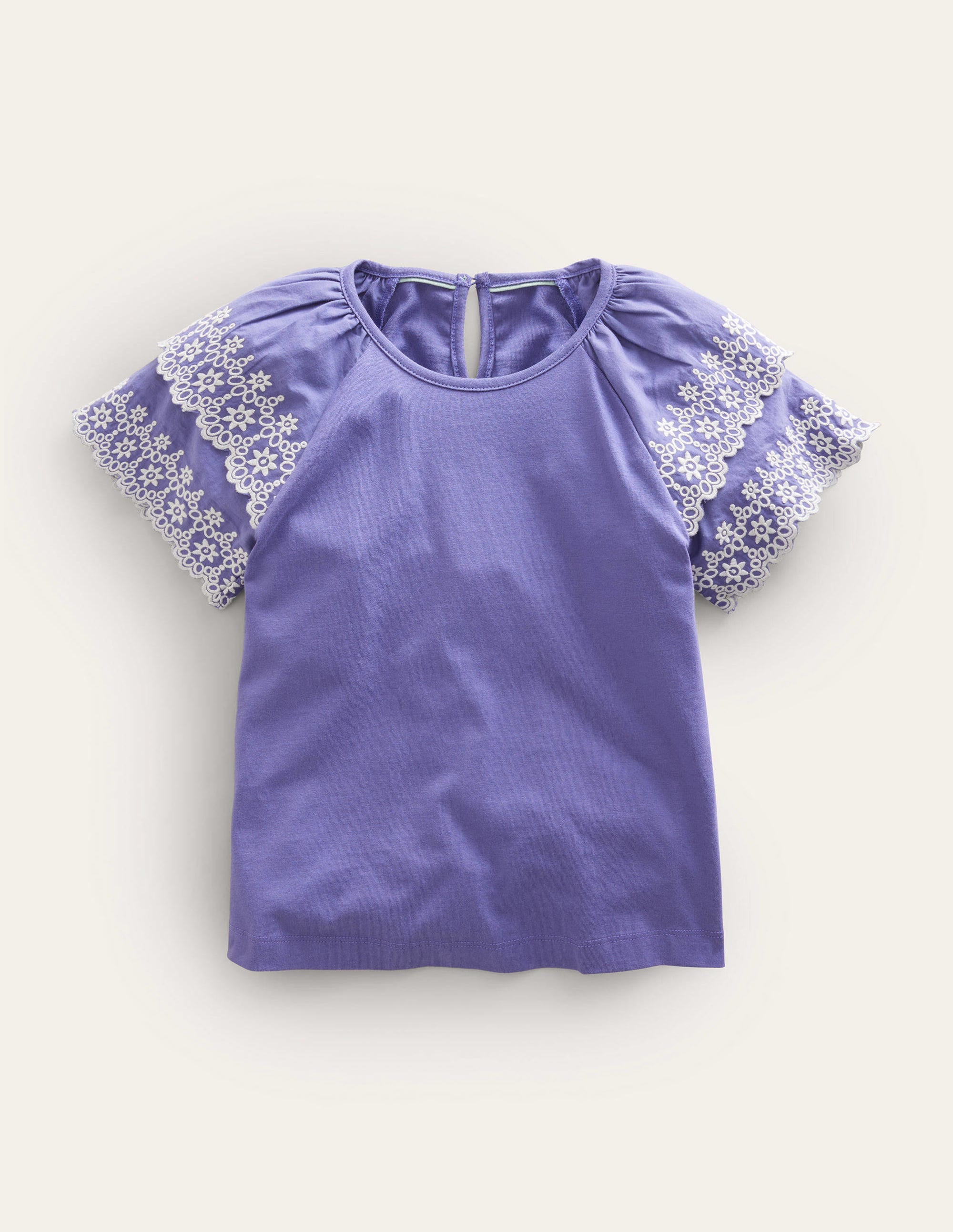 Broderie Mix T-shirt-Soft Starboard - Image 1