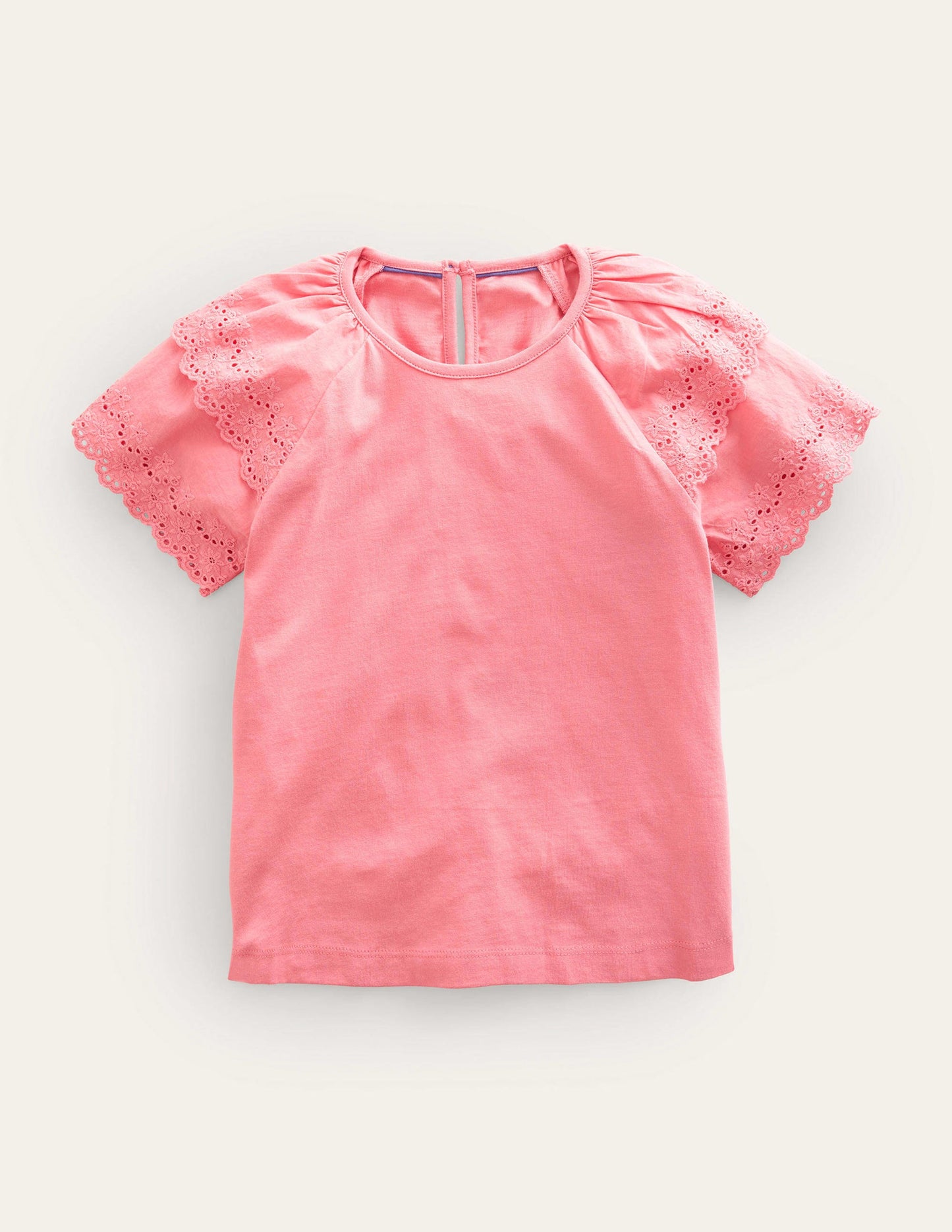 Broderie Mix T-shirt-Crab Apple Pink