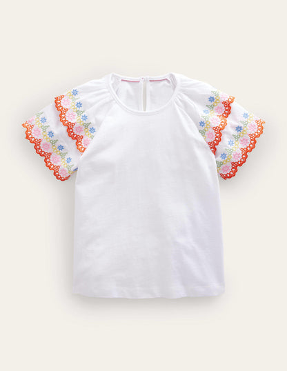 Broderie Mix T-shirt-White-1