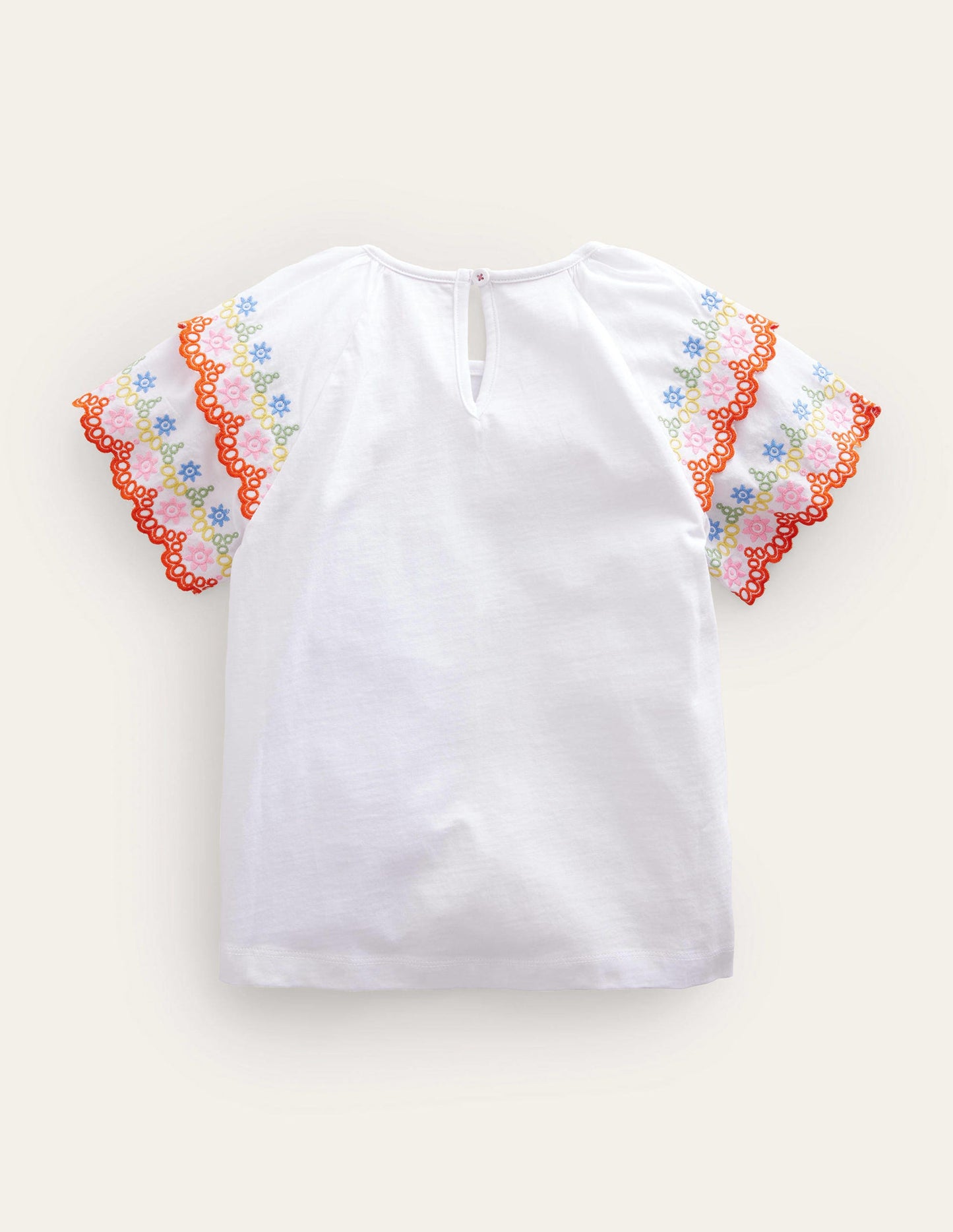 Broderie Mix T-shirt-White