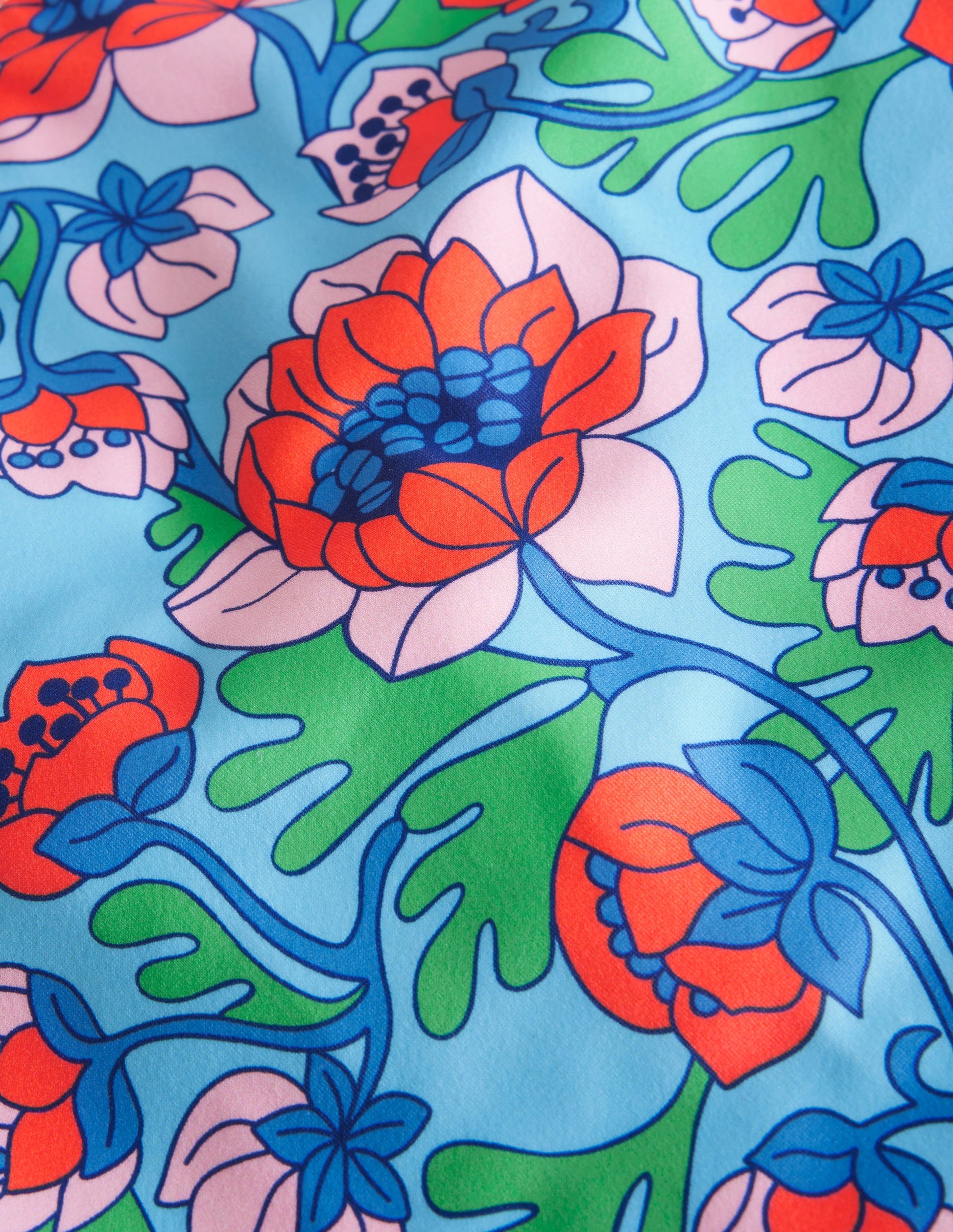 Cross Back Tankini Top-Red Poppy Spring Time Floral-3