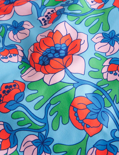 Cross Back Tankini Top-Red Poppy Spring Time Floral-3