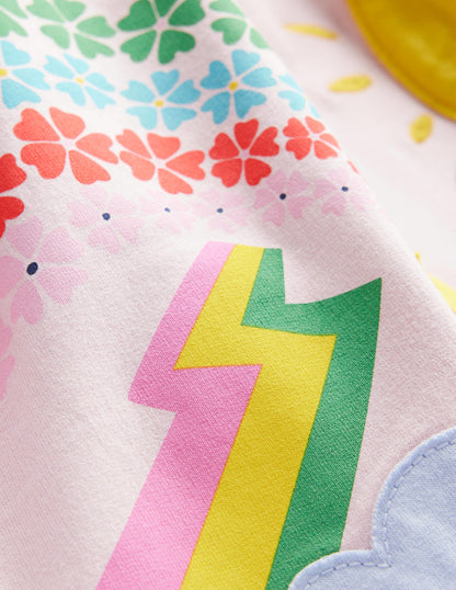 Appliqué Jersey Sweat Dress-French Pink Weather-3