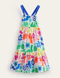Tiered Jersey Maxi Dress-Multi Holiday Floral