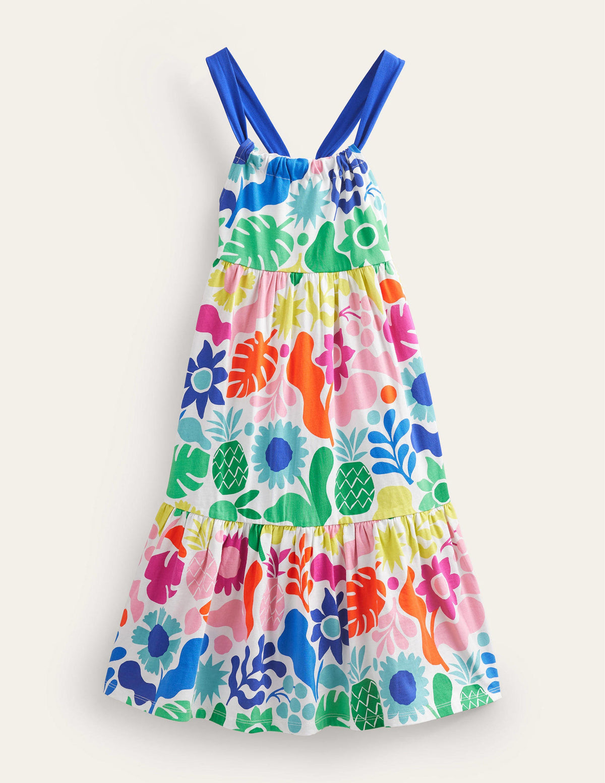 Tiered Jersey Maxi Dress-Multi Holiday Floral - Image 1