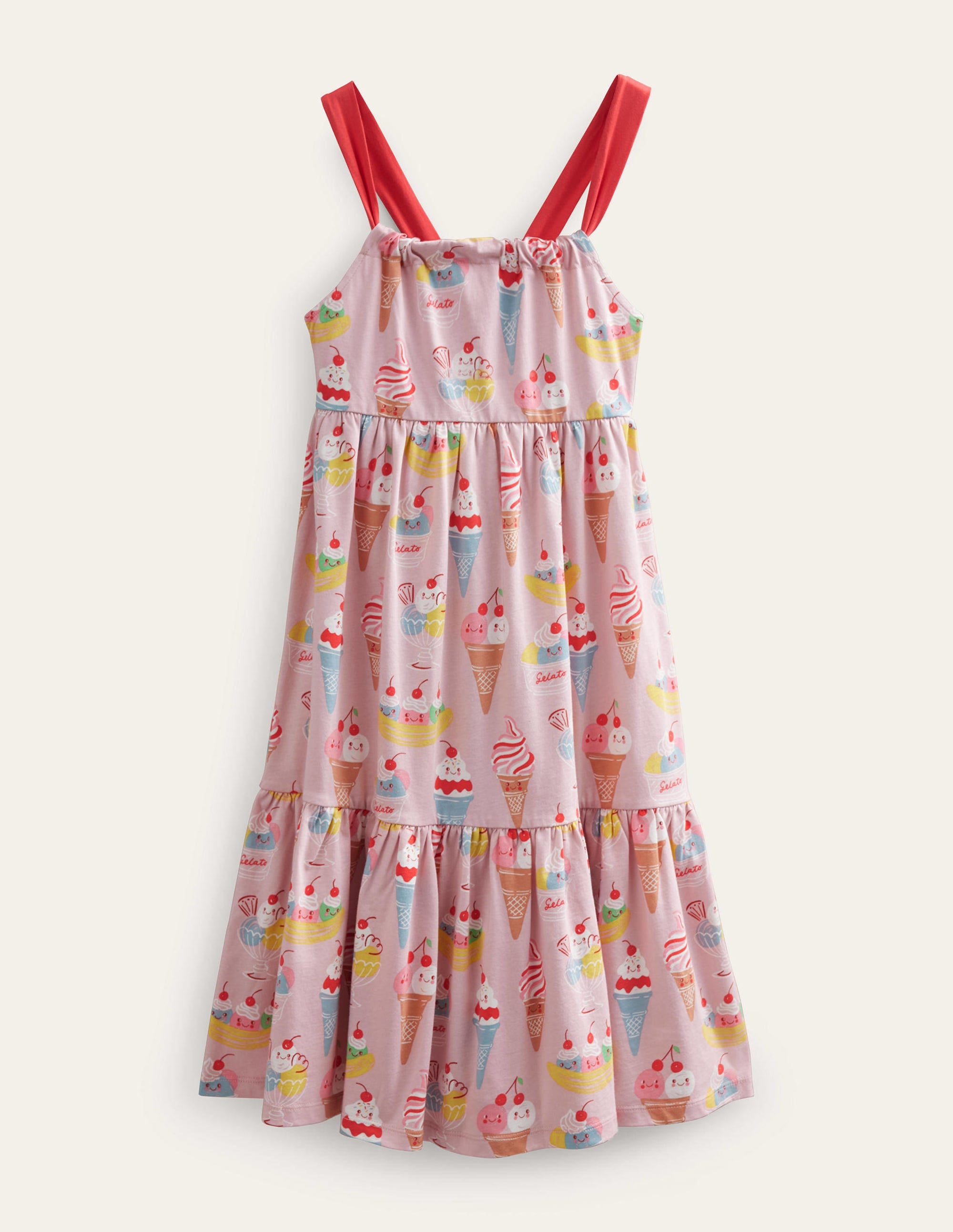 Tiered Jersey Maxi Dress-French Pink Ice Cream - Image 1