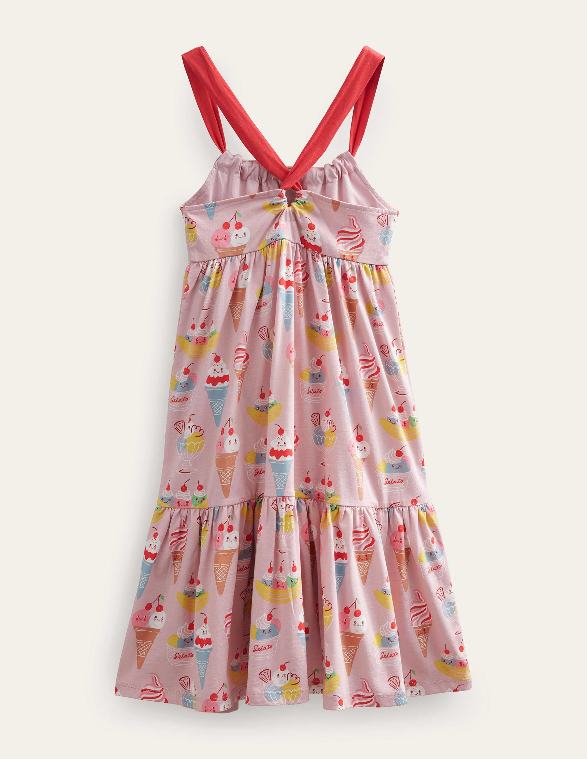 Tiered Jersey Maxi Dress-French Pink Ice Cream - Image 2