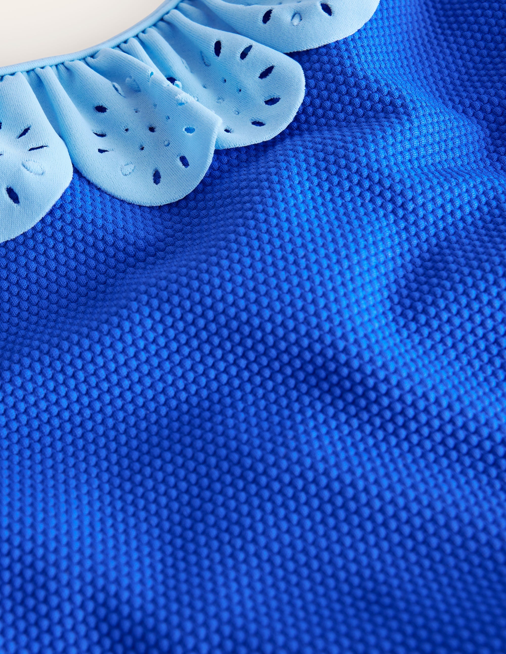 Broderie Frill Swimsuit-Cobalt - Image 3