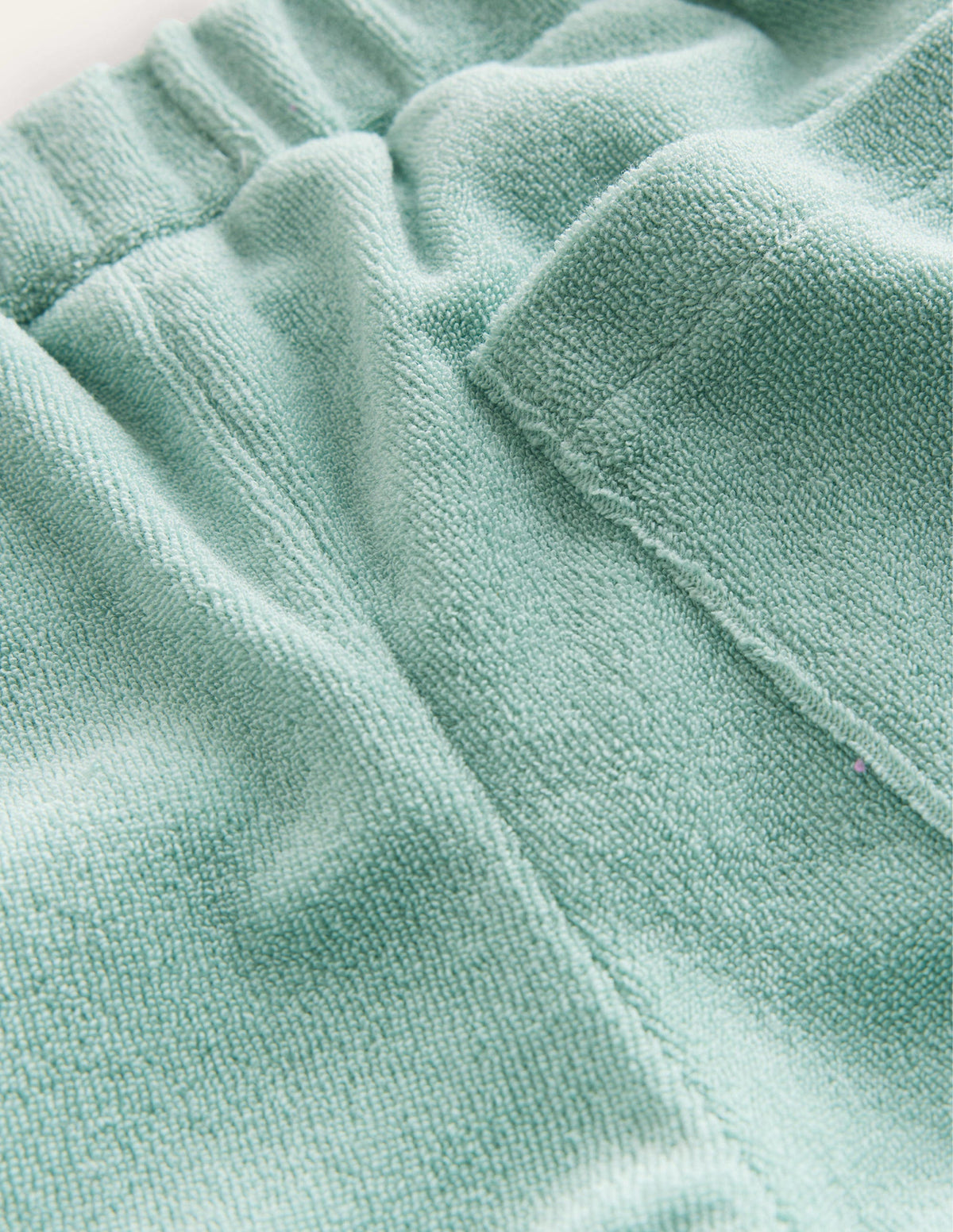 Frill Hem Towelling Shorts-Hot Spring Blue - Image 3