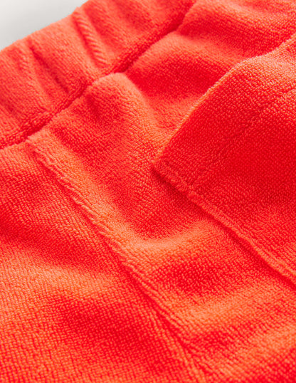 Frill Hem Towelling Shorts-Mandarin Orange-5