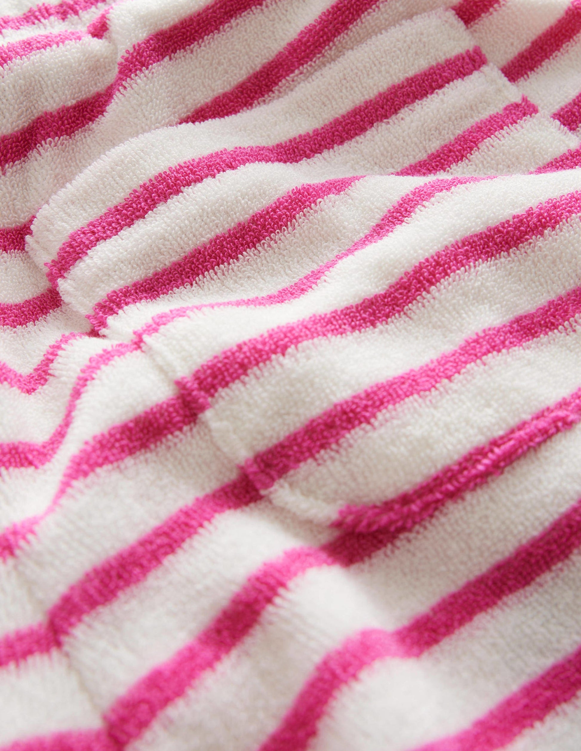 Frill Hem Towelling Shorts-Tickled Pink/Ivory-3
