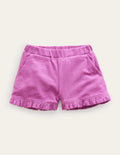 Frill Hem Towelling Shorts-Radiant Orchid Purple