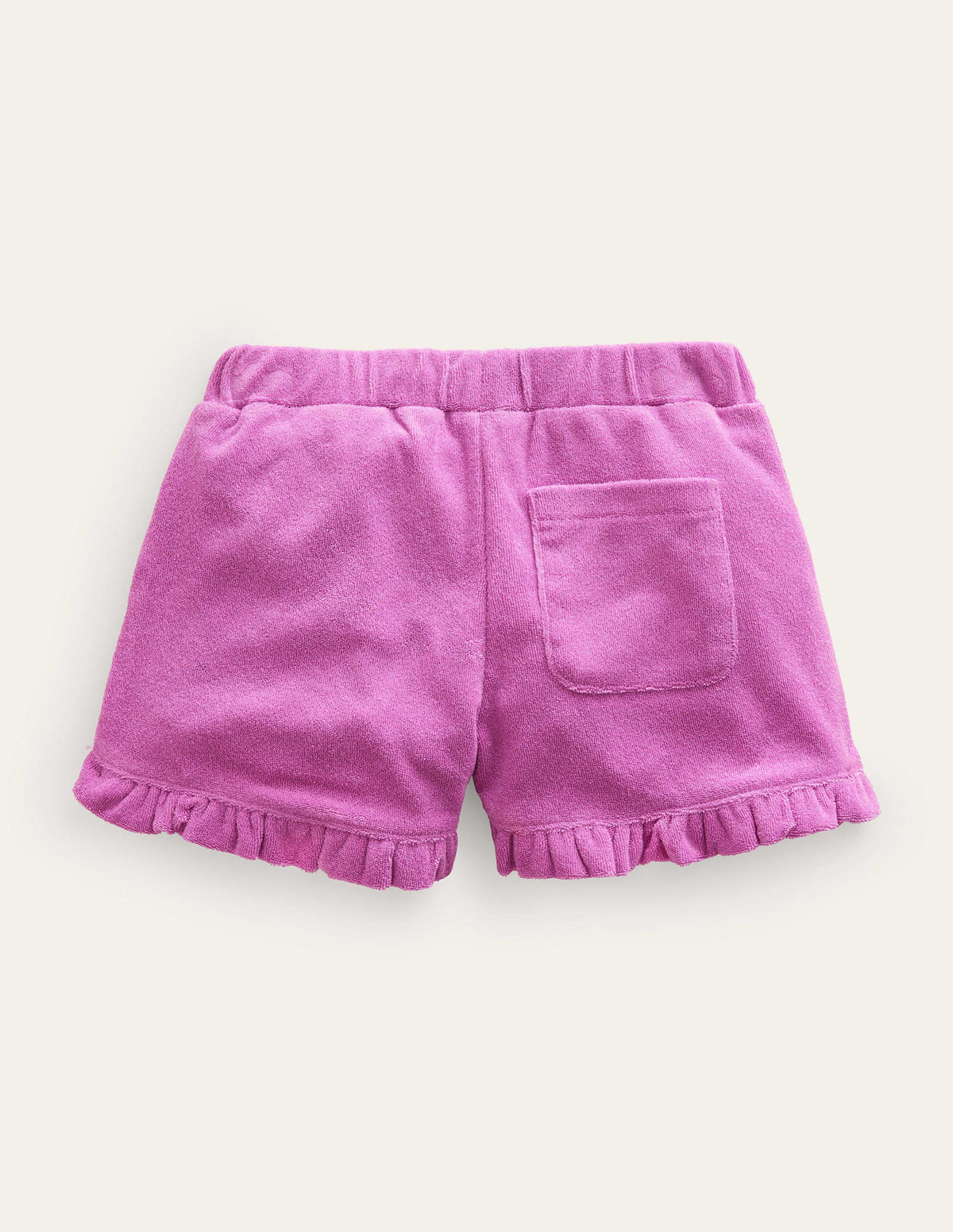 Frill Hem Towelling Shorts-Radiant Orchid Purple - Image 2