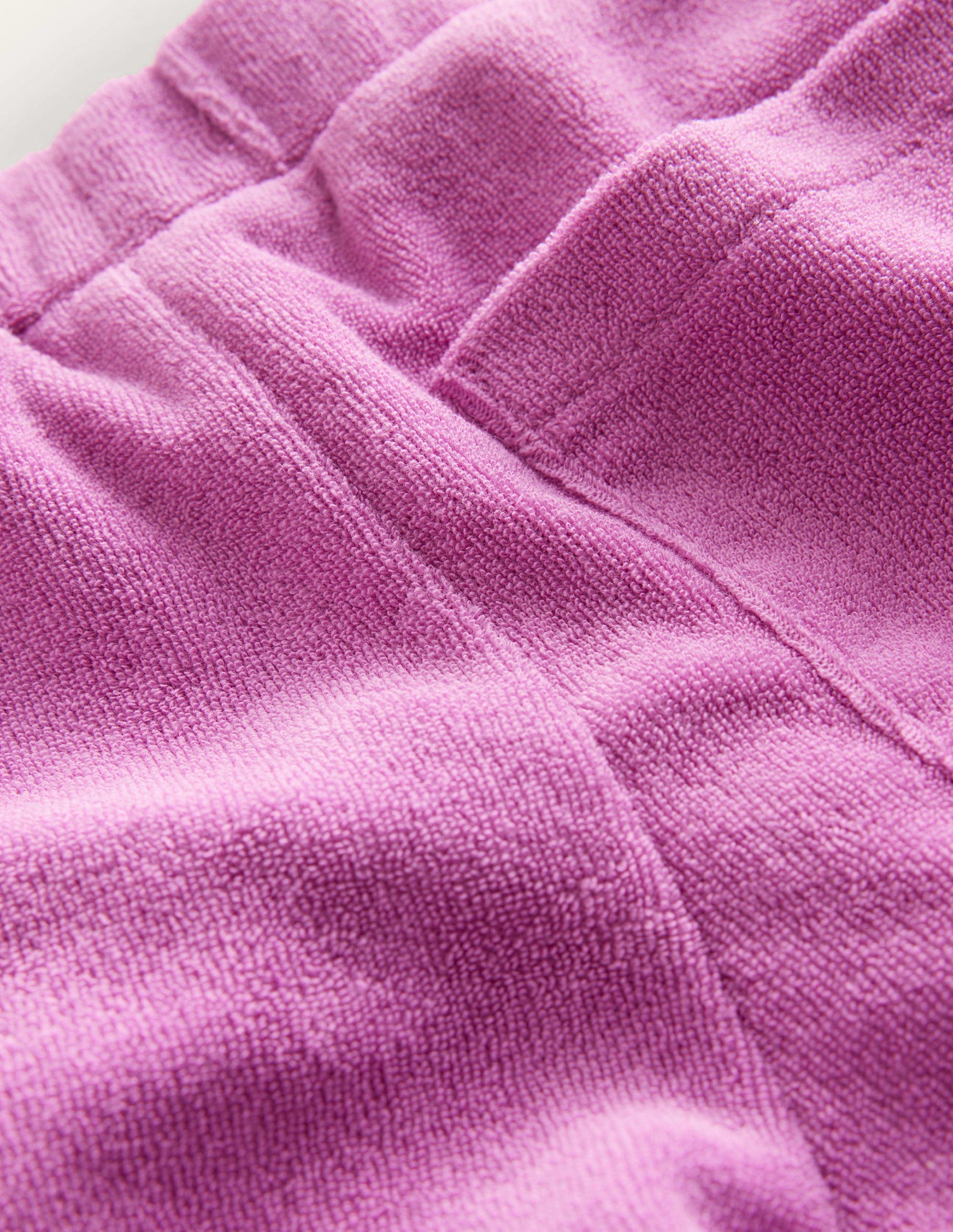 Frill Hem Towelling Shorts-Radiant Orchid Purple-3