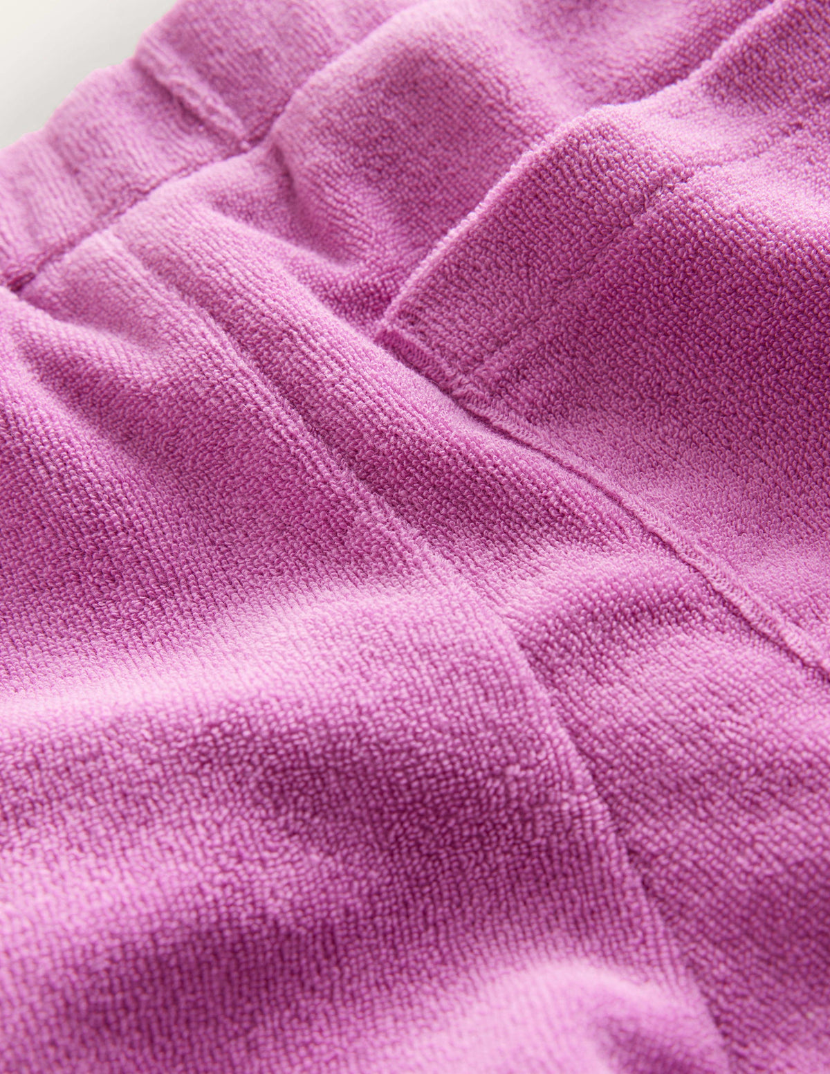 Frill Hem Towelling Shorts-Radiant Orchid Purple - Image 3