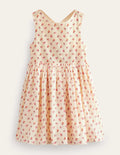 Cross-Back Dress-Dorset Cream Bud