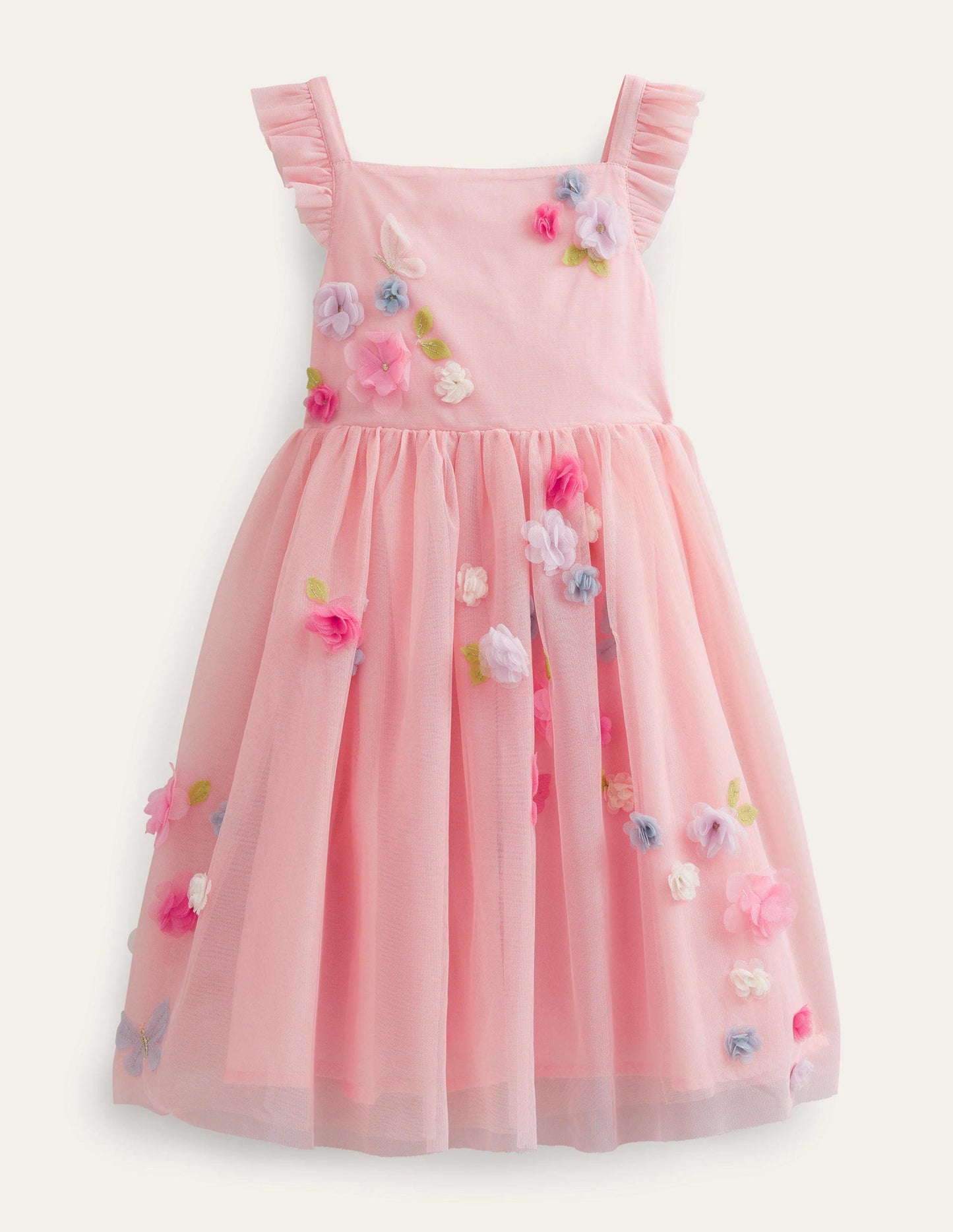 Appliqué Tulle Dress-Provence Dusty Pink