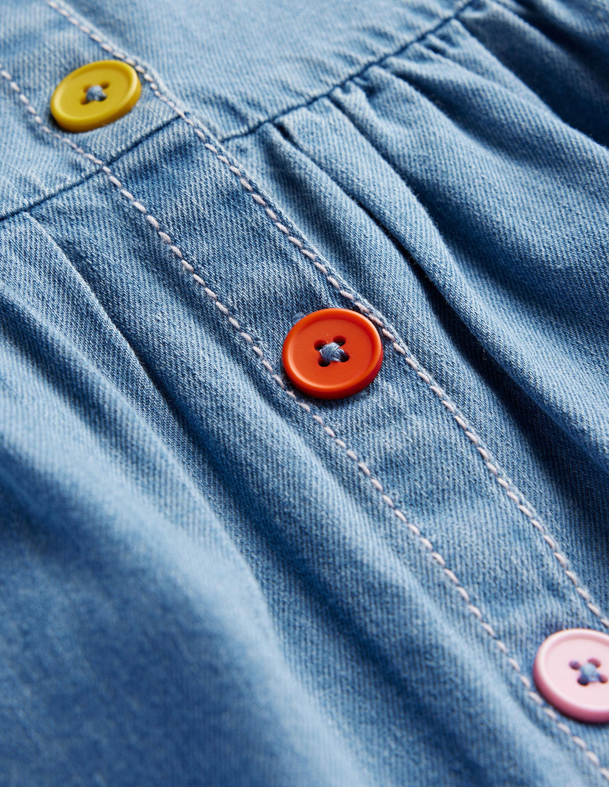Button Through Pinafore Dress-Light Vintage - Image 3