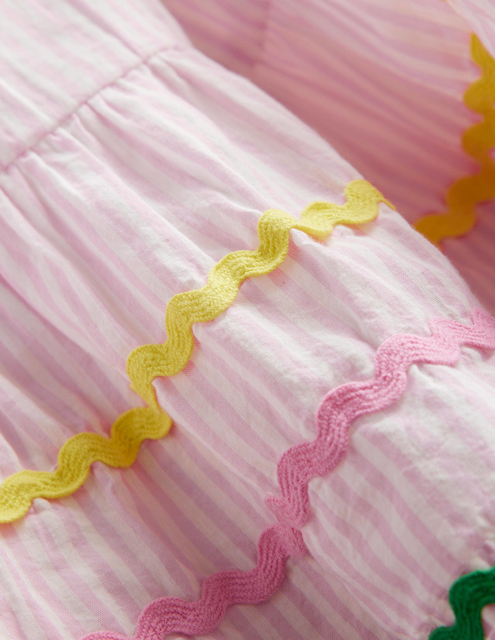 Embroidered Stripe Dress-Cameo Pink - Image 3